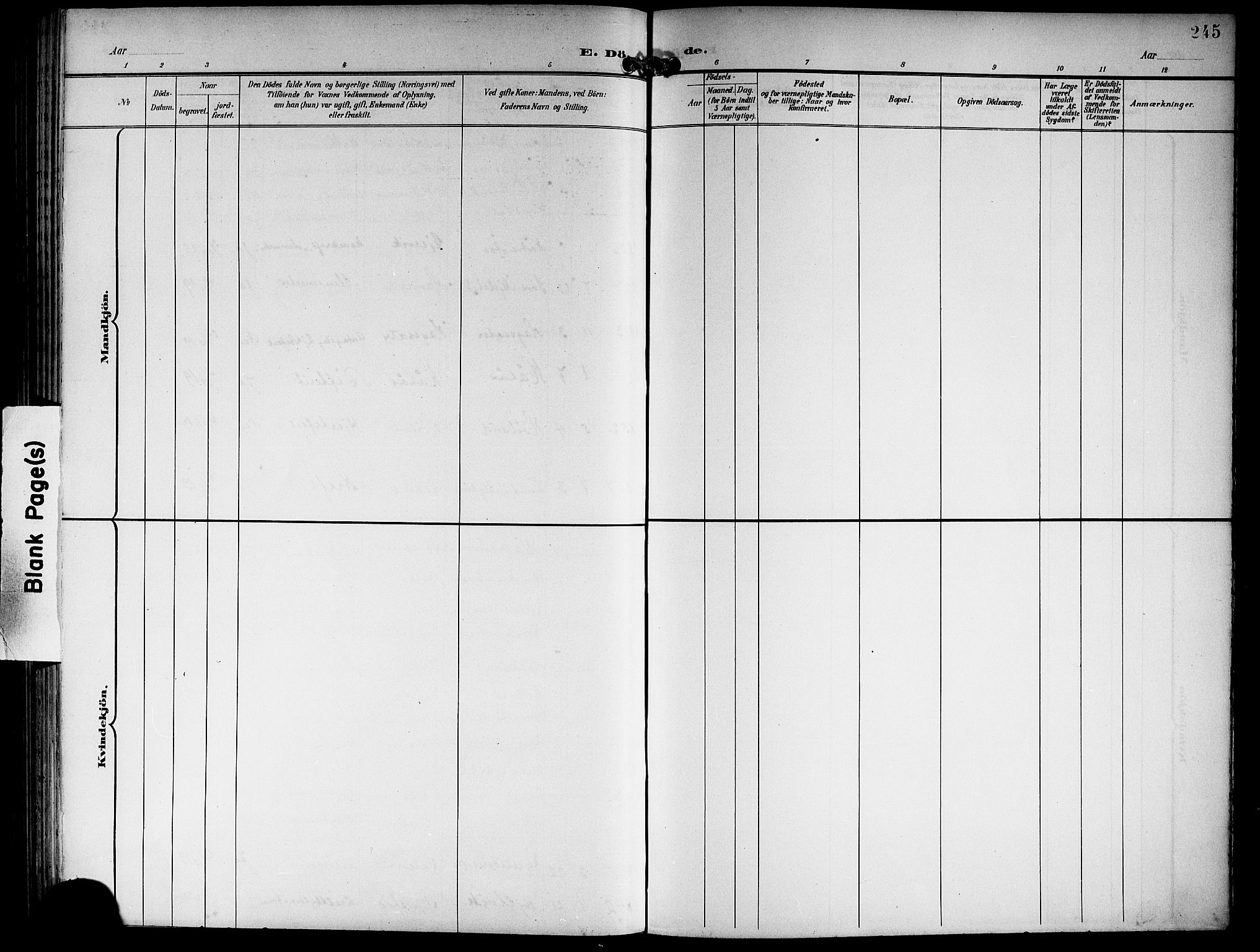 Hamre sokneprestembete, AV/SAB-A-75501/H/Ha/Hab: Parish register (copy) no. B 4, 1898-1919, p. 245