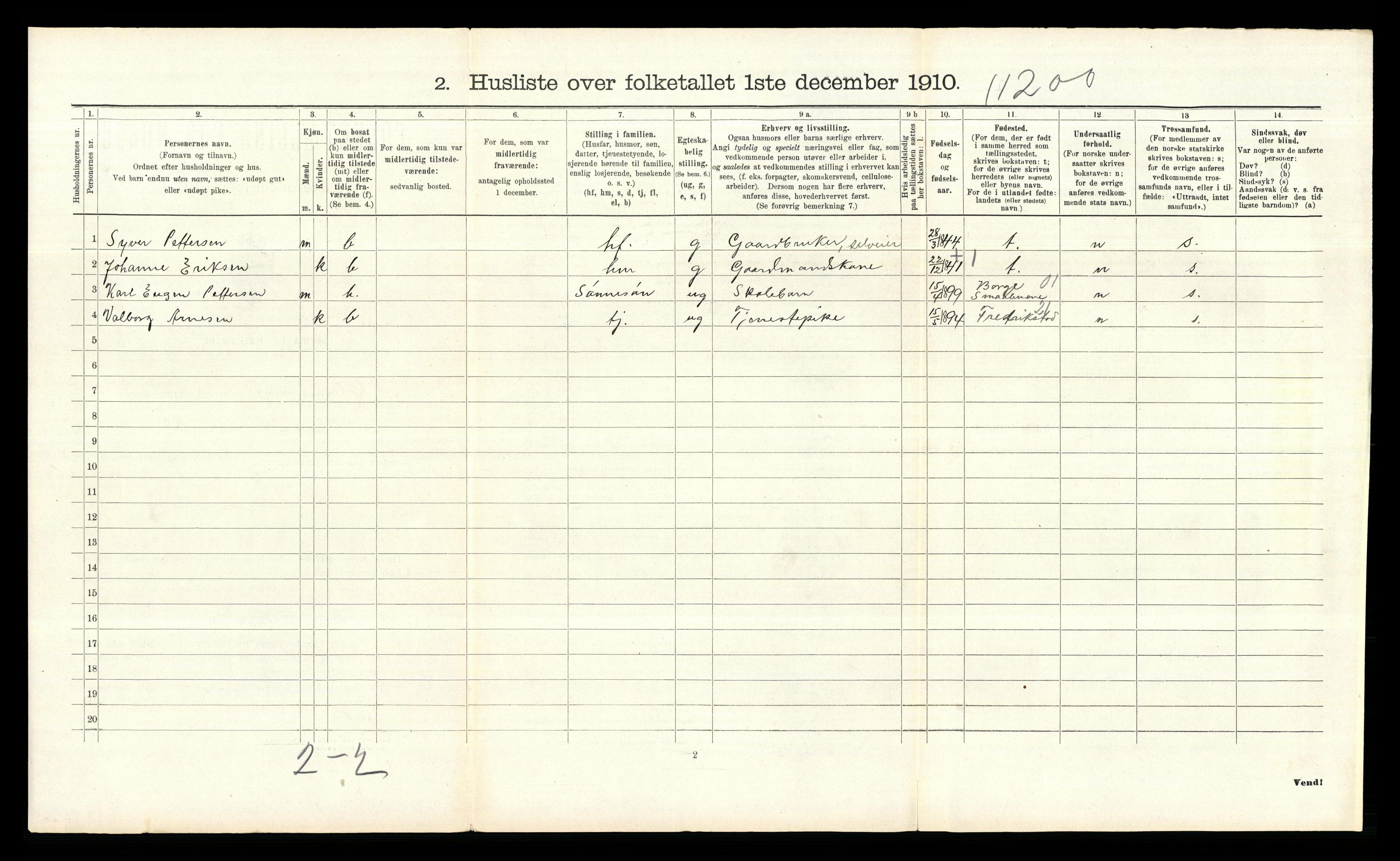 RA, 1910 census for Glemmen, 1910, p. 475