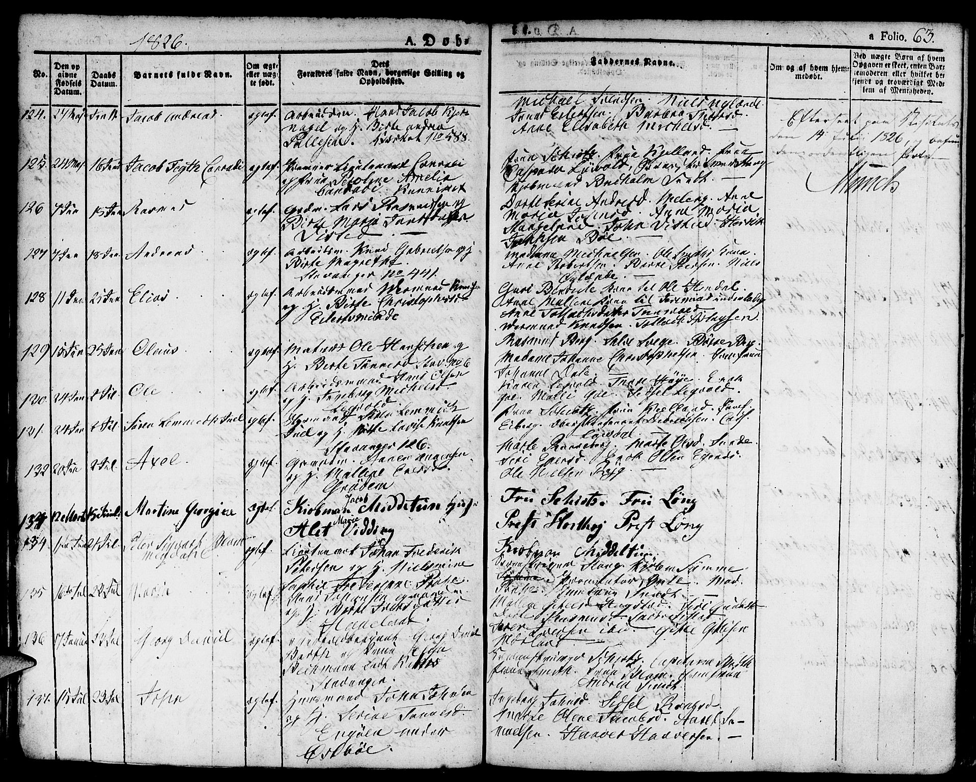 Domkirken sokneprestkontor, SAST/A-101812/001/30/30BA/L0009: Parish register (official) no. A 9, 1821-1832, p. 63