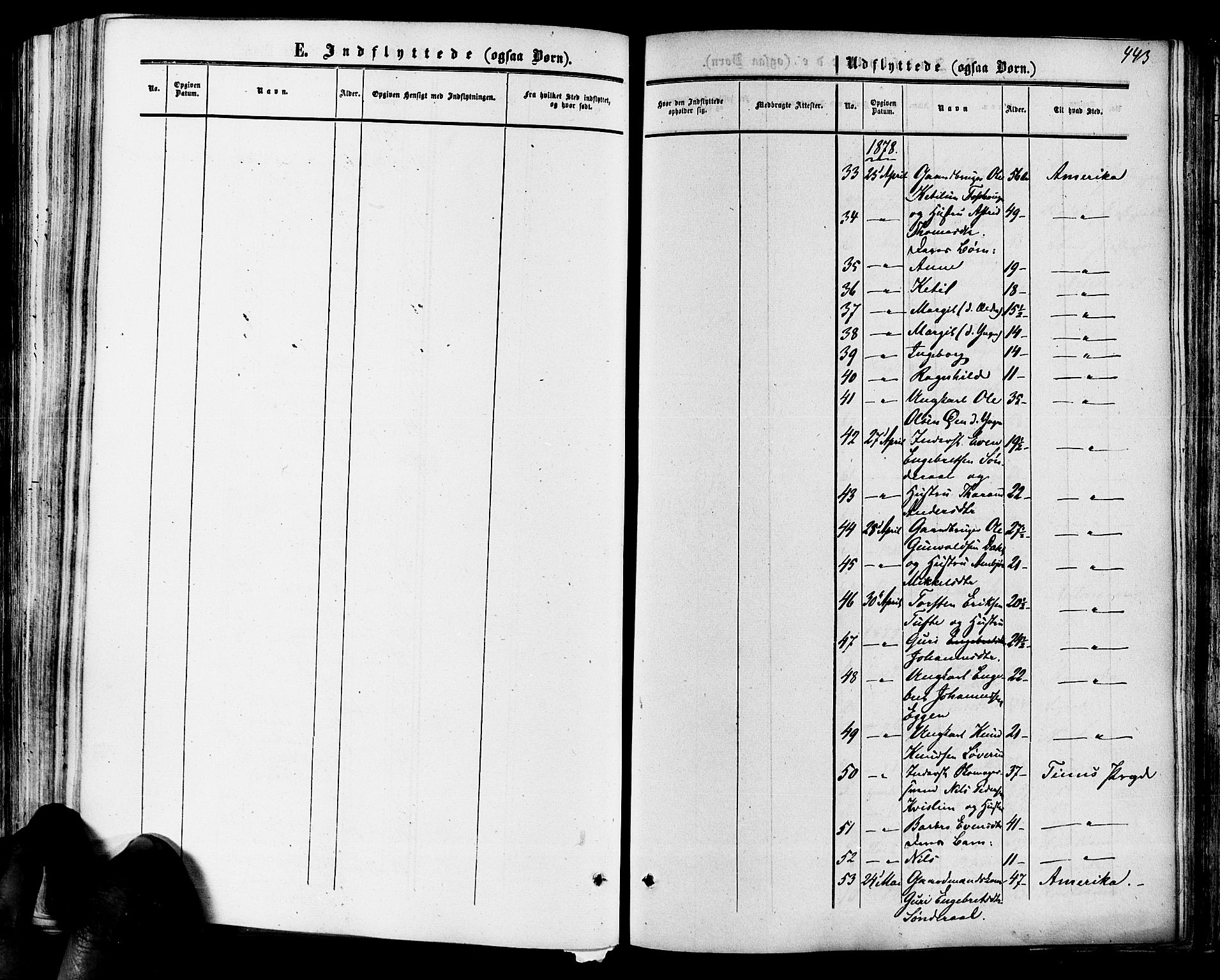 Hol kirkebøker, SAKO/A-227/F/Fa/L0002: Parish register (official) no. I 2, 1870-1886, p. 443