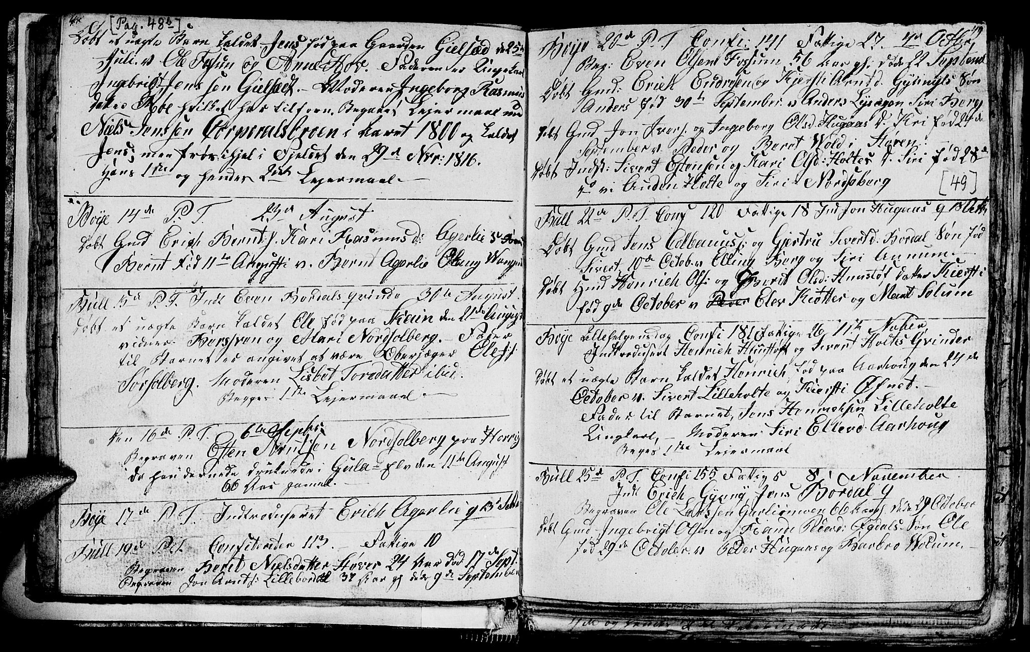 Ministerialprotokoller, klokkerbøker og fødselsregistre - Sør-Trøndelag, SAT/A-1456/689/L1042: Parish register (copy) no. 689C01, 1812-1841, p. 48-49