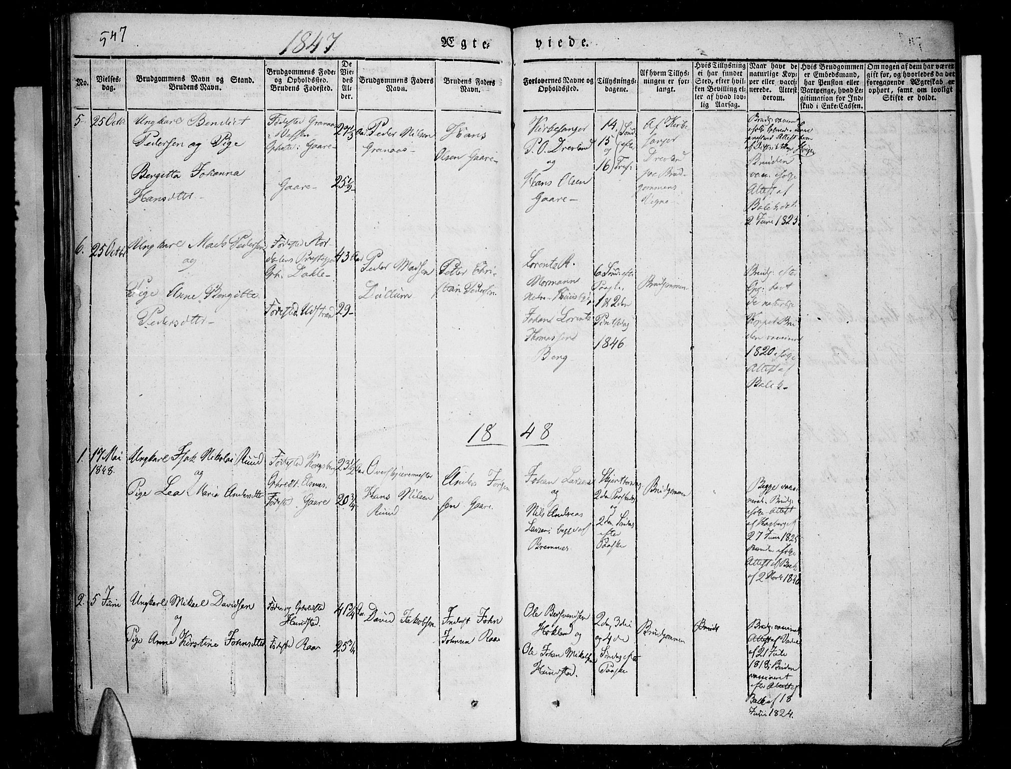 Kvæfjord sokneprestkontor, AV/SATØ-S-1323/G/Ga/Gaa/L0003kirke: Parish register (official) no. 3, 1830-1857, p. 547