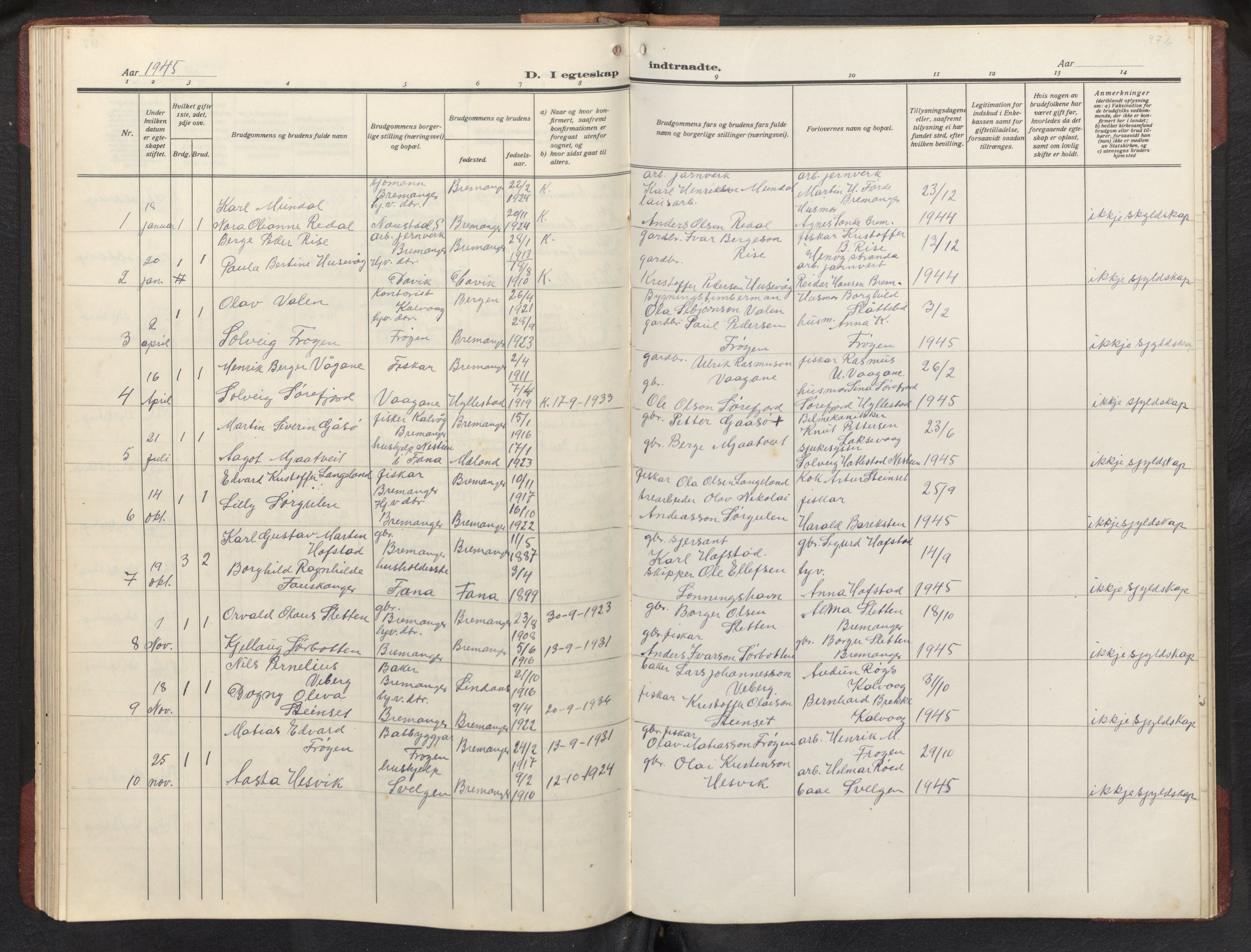Bremanger sokneprestembete, SAB/A-82201/H/Hab/Habb/L0002: Parish register (copy) no. B 2, 1926-1945