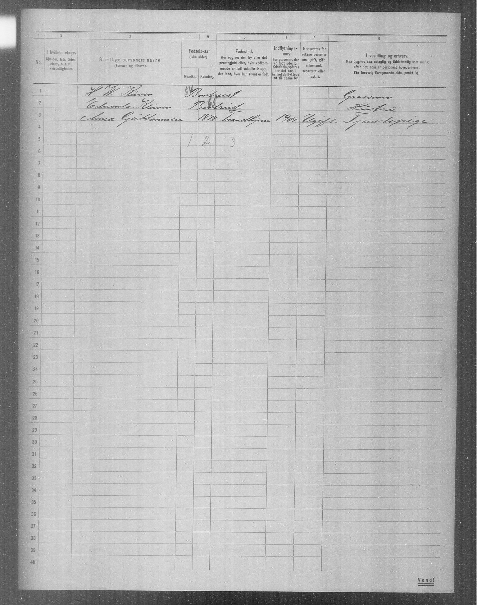 OBA, Municipal Census 1904 for Kristiania, 1904, p. 7854