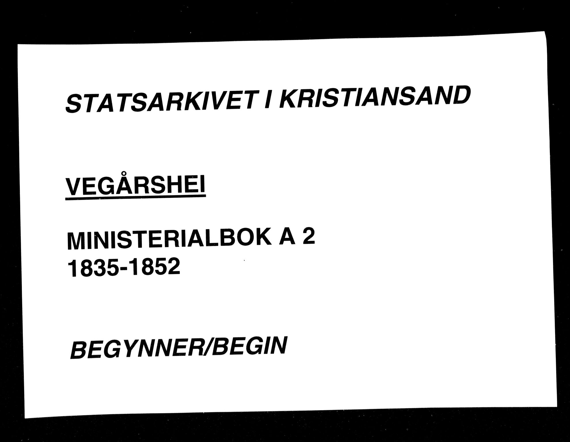 Gjerstad sokneprestkontor, SAK/1111-0014/F/Fa/Fab/L0002: Parish register (official) no. A 2, 1835-1852
