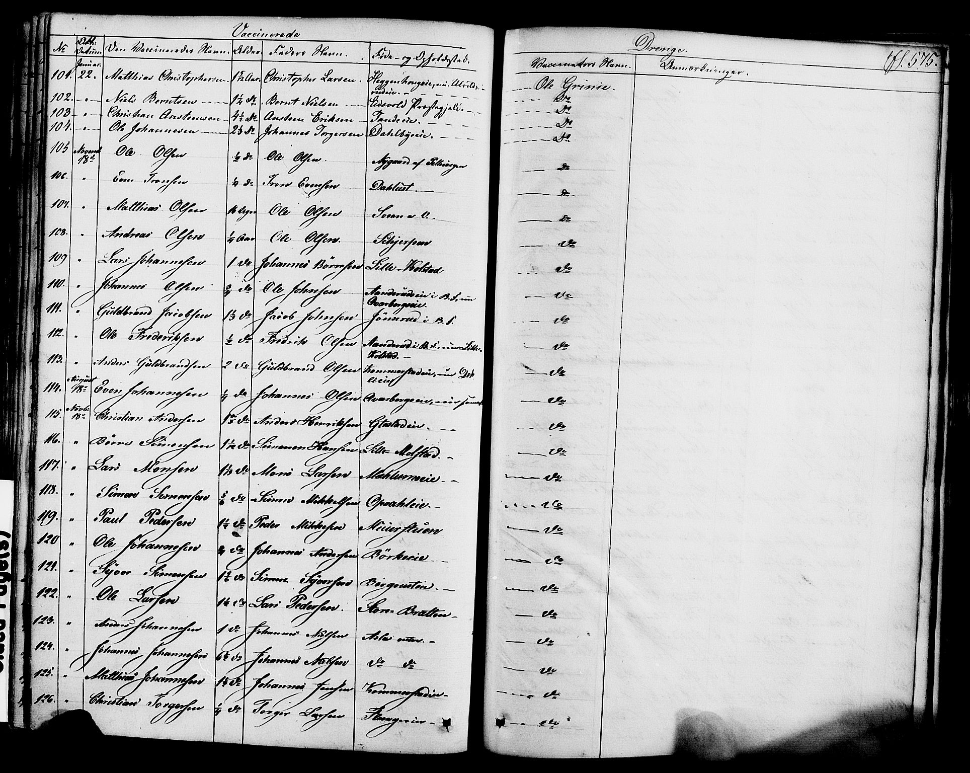 Ringsaker prestekontor, AV/SAH-PREST-014/K/Ka/L0008: Parish register (official) no. 8, 1837-1850, p. 575