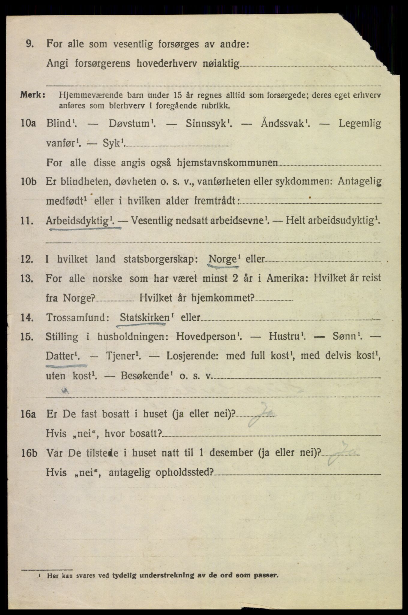 SAH, 1920 census for Fåberg, 1920, p. 5907