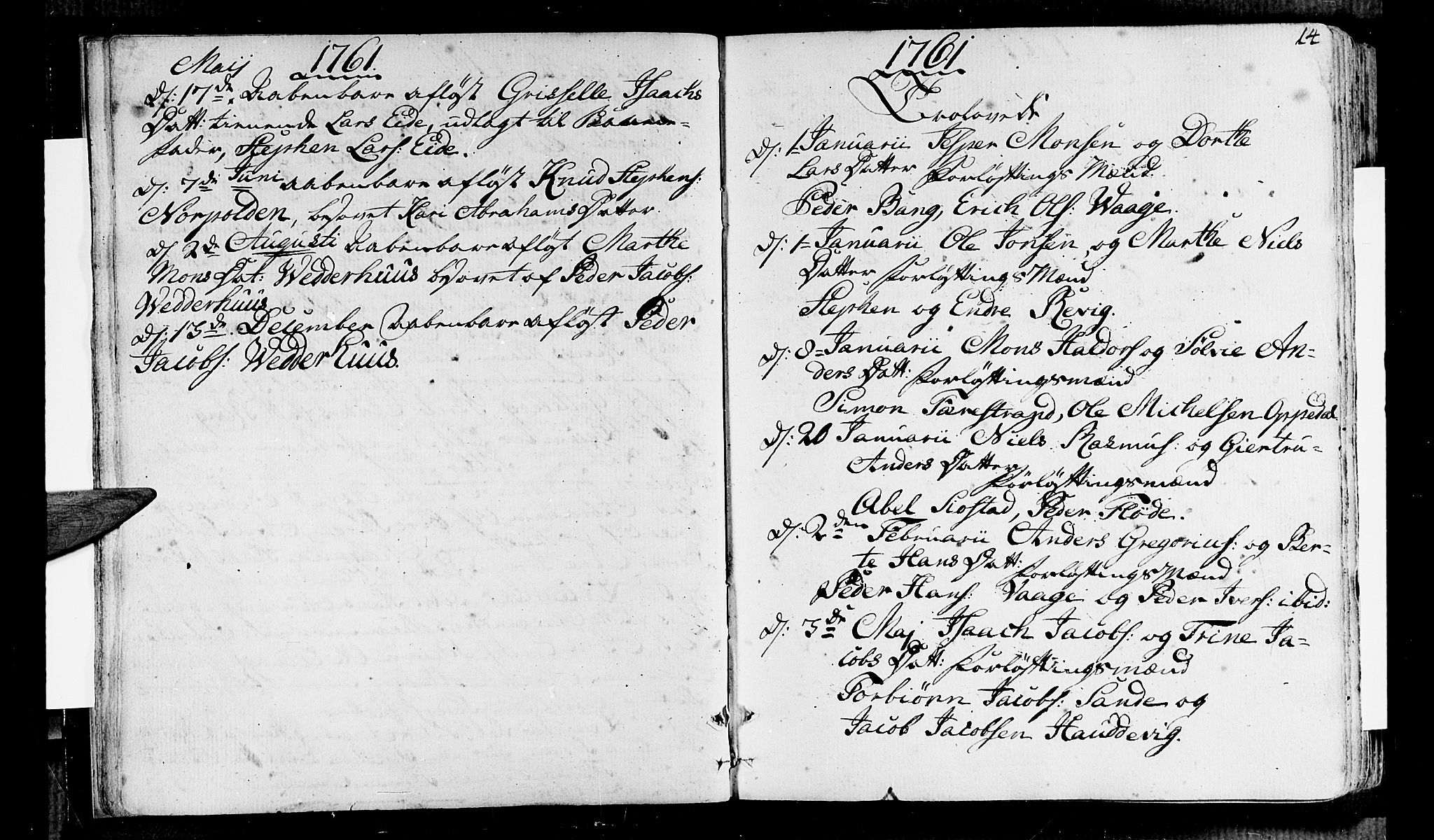 Selje sokneprestembete, AV/SAB-A-99938/H/Ha/Haa/Haaa: Parish register (official) no. A 5, 1760-1782, p. 14