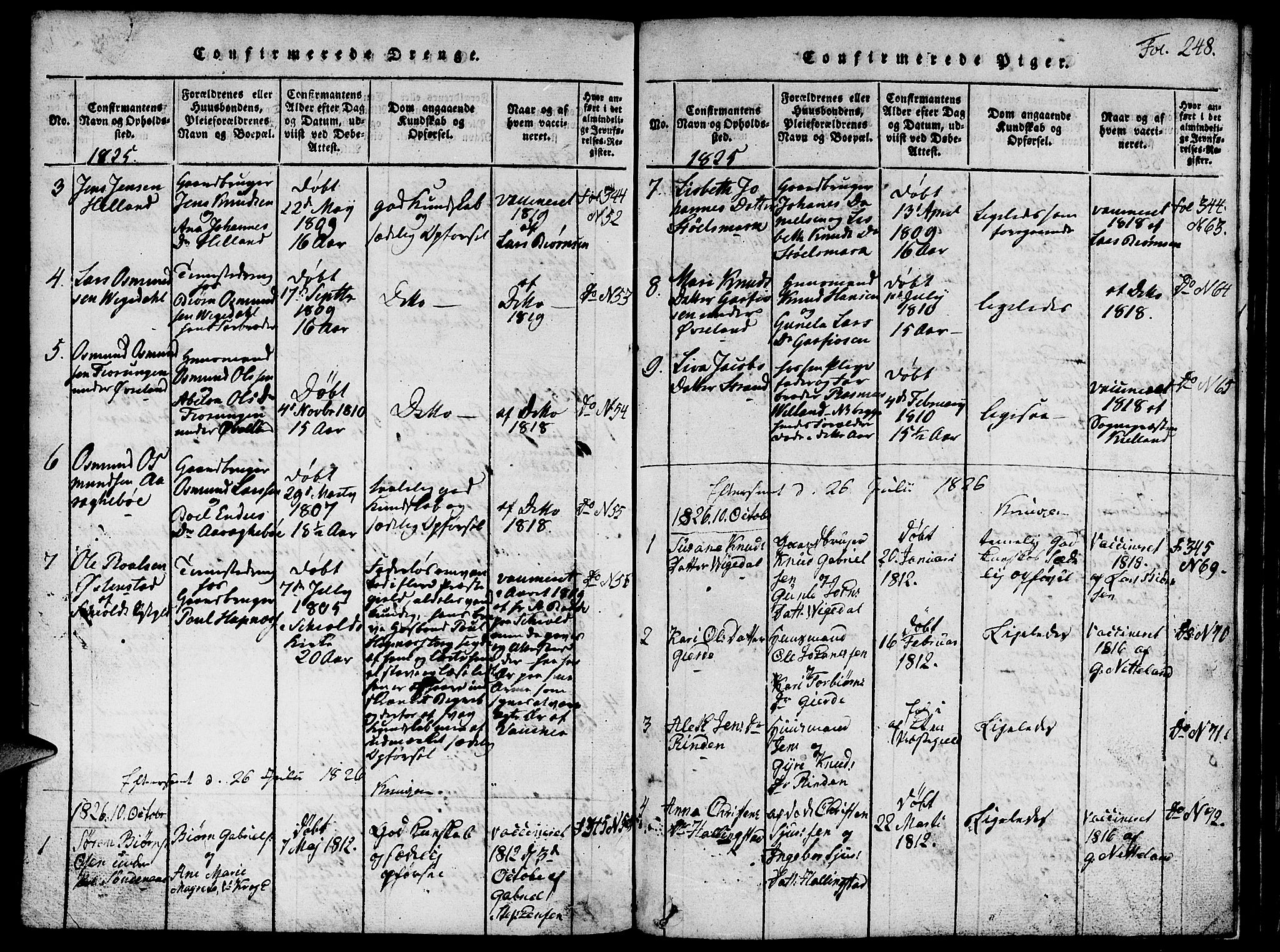 Vikedal sokneprestkontor, SAST/A-101840/01/V: Parish register (copy) no. B 1, 1816-1853, p. 248