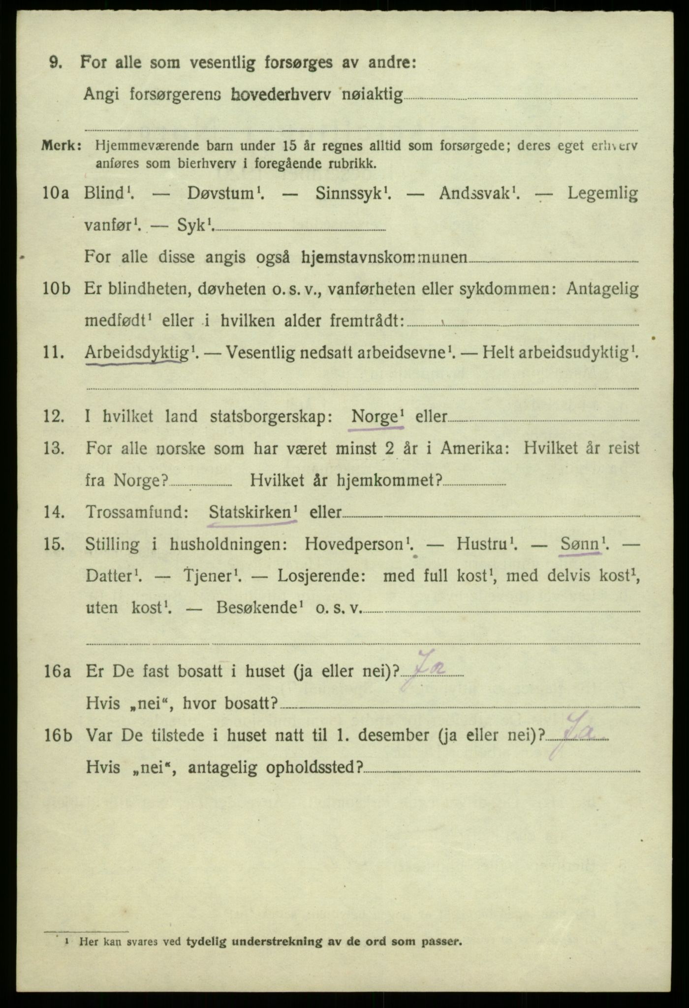 SAB, 1920 census for Kvam, 1920, p. 9856