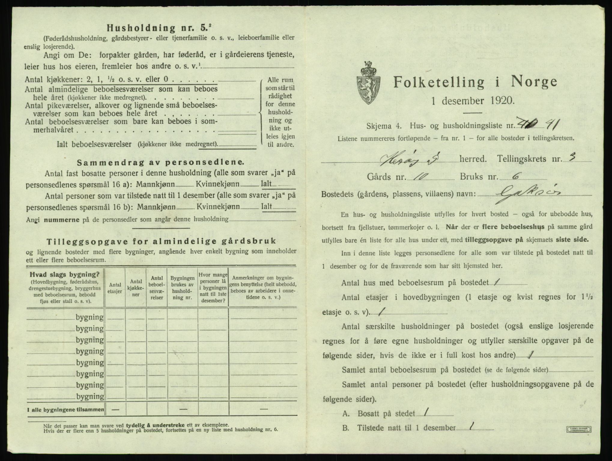 SAT, 1920 census for Herøy (MR), 1920, p. 261