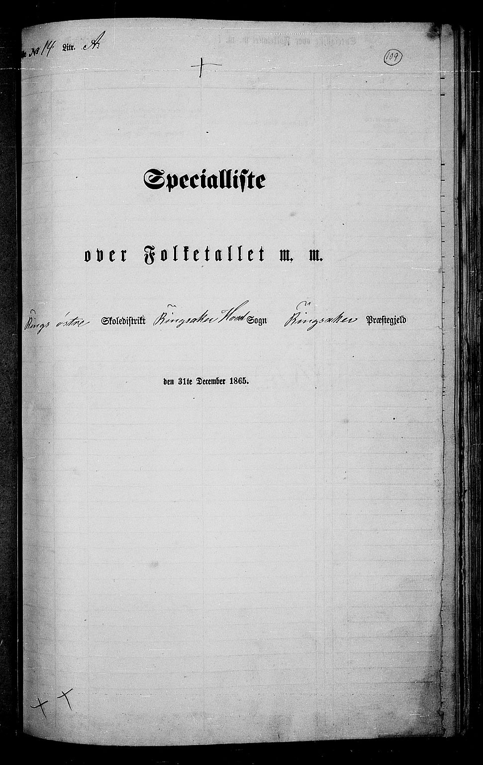 RA, 1865 census for Ringsaker, 1865, p. 357