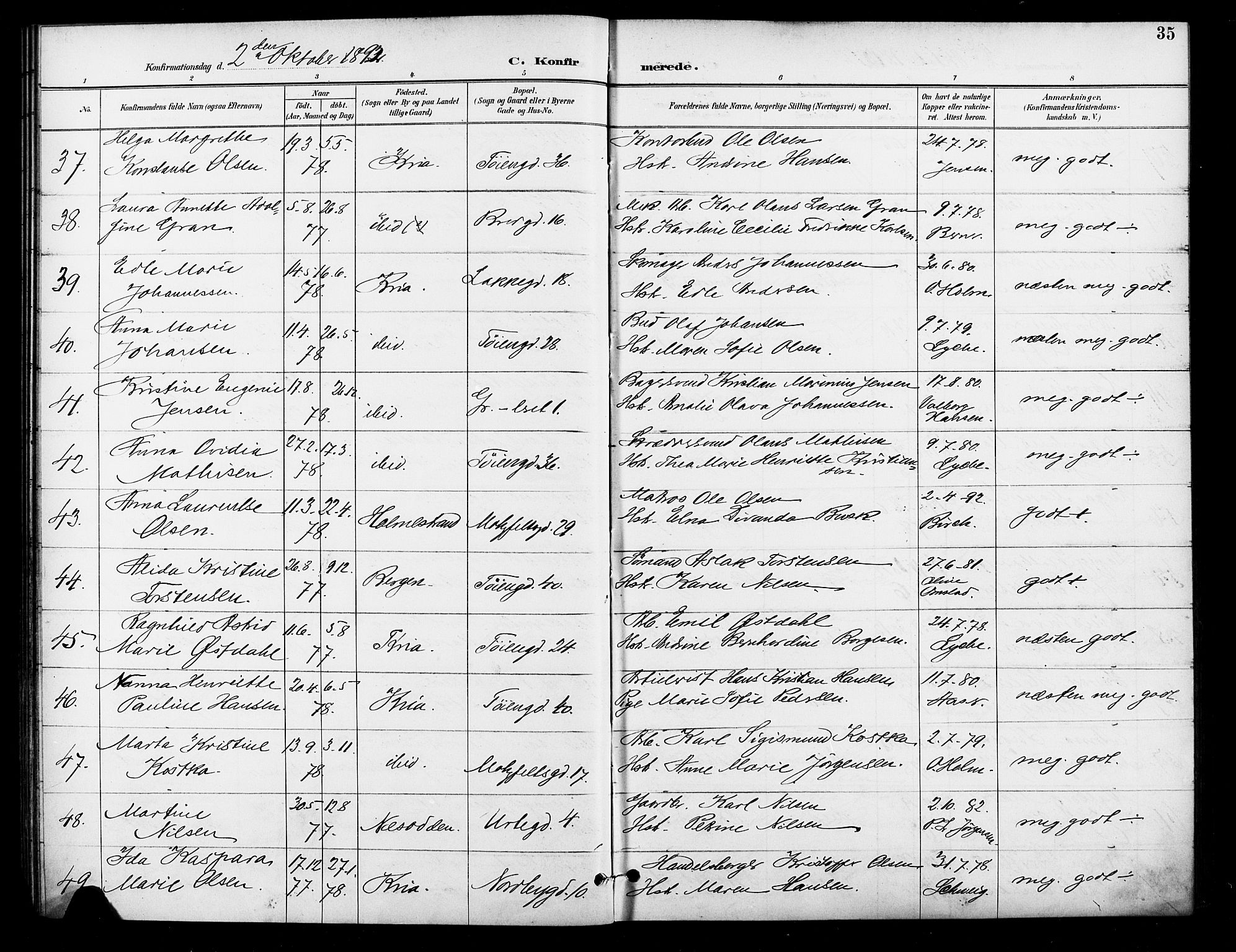 Grønland prestekontor Kirkebøker, AV/SAO-A-10848/F/Fa/L0011: Parish register (official) no. 11, 1892-1907, p. 35