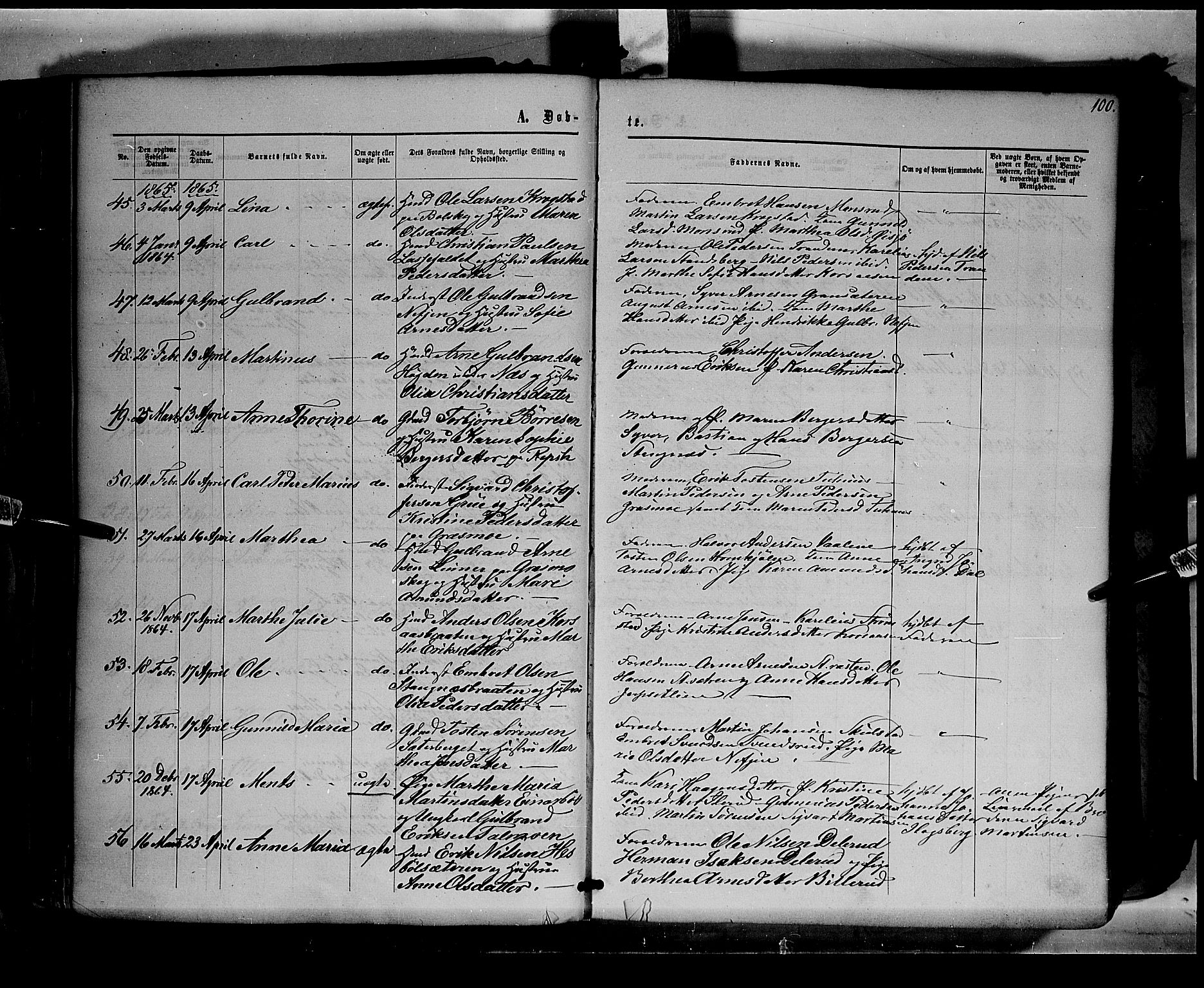 Eidskog prestekontor, AV/SAH-PREST-026/H/Ha/Haa/L0001: Parish register (official) no. 1, 1860-1867, p. 100