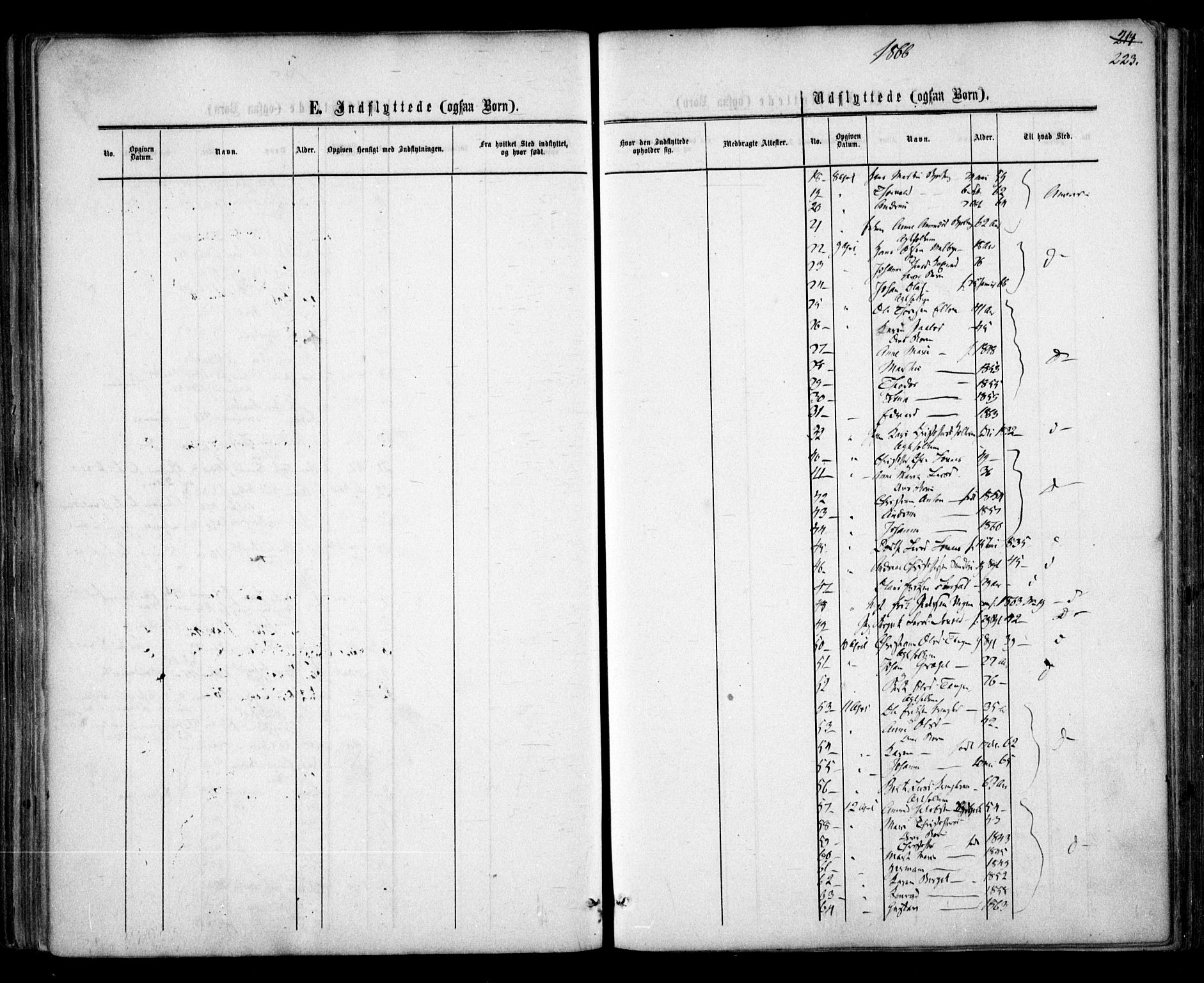 Nannestad prestekontor Kirkebøker, AV/SAO-A-10414a/F/Fa/L0012: Parish register (official) no. I 12, 1860-1872, p. 223