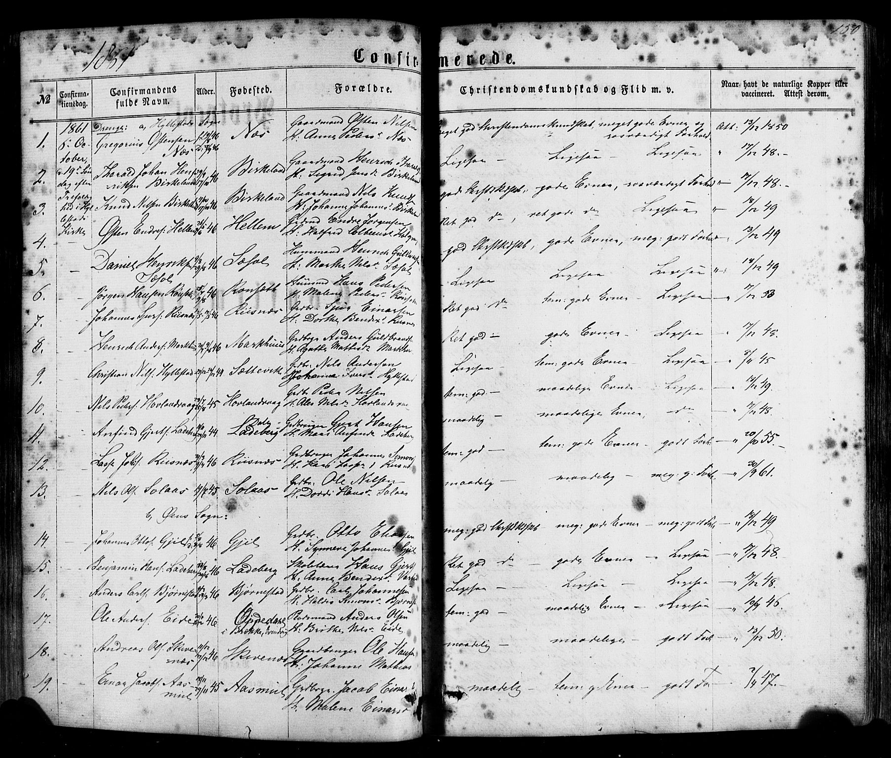 Hyllestad sokneprestembete, SAB/A-80401: Parish register (official) no. A 1, 1861-1886, p. 150