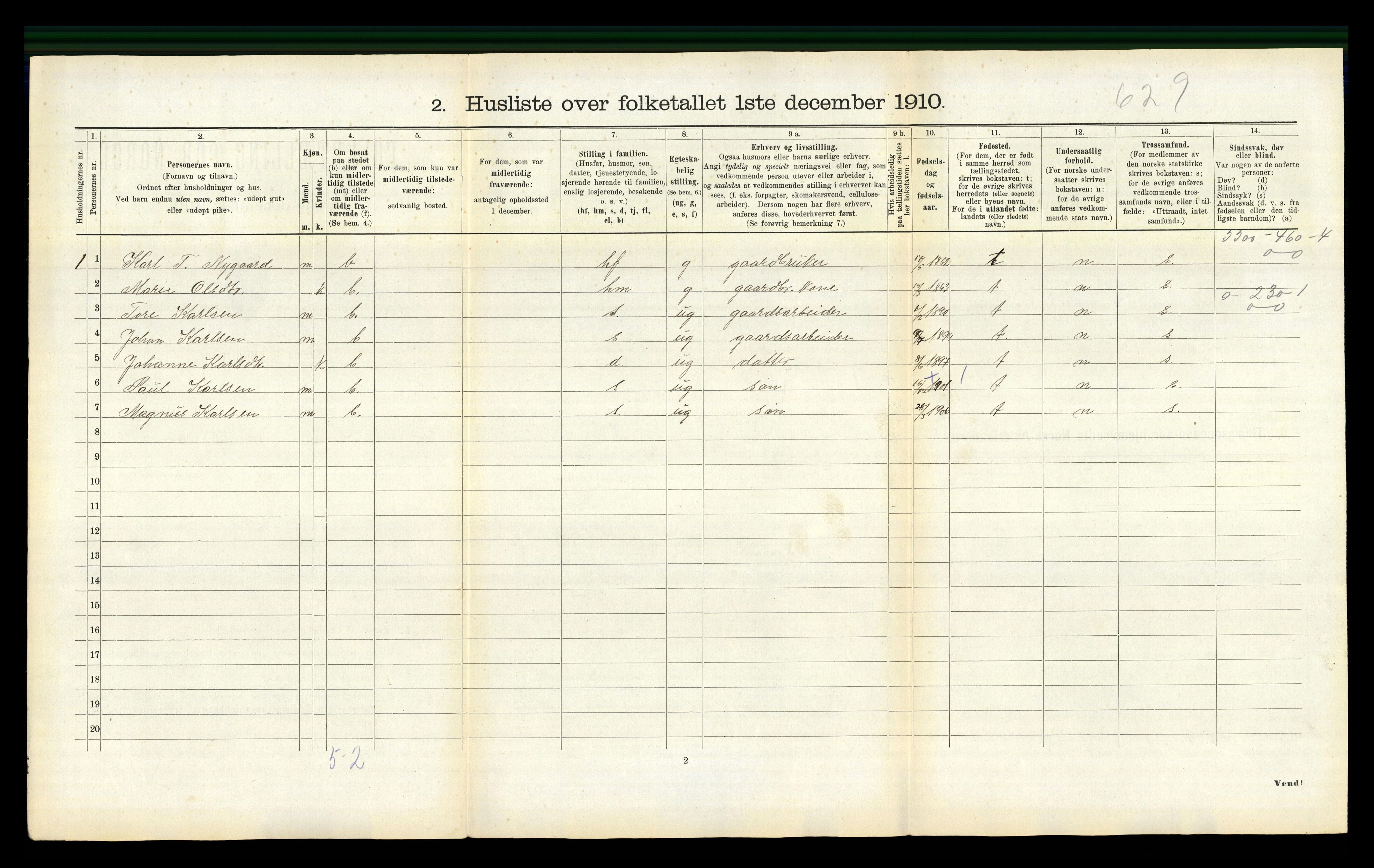 RA, 1910 census for Stordal, 1910, p. 253