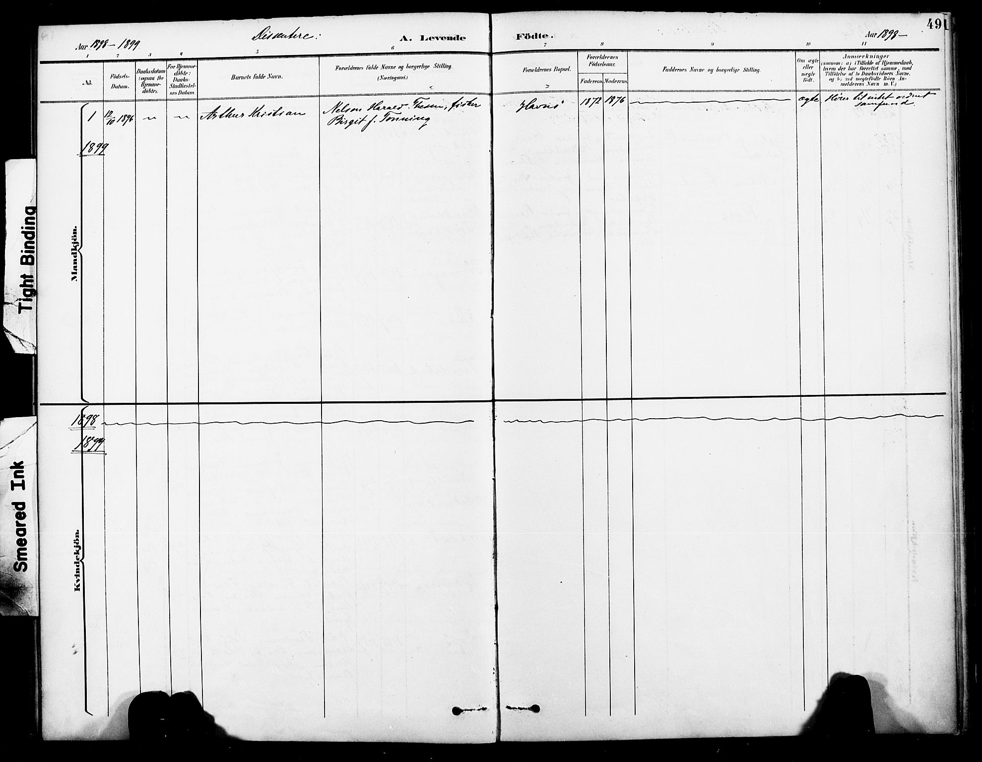 Ministerialprotokoller, klokkerbøker og fødselsregistre - Nordland, SAT/A-1459/886/L1220: Parish register (official) no. 886A02, 1892-1903, p. 49