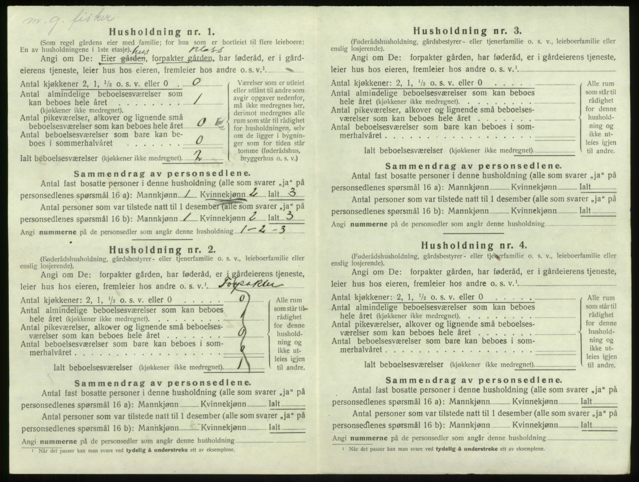 SAB, 1920 census for Solund, 1920, p. 196