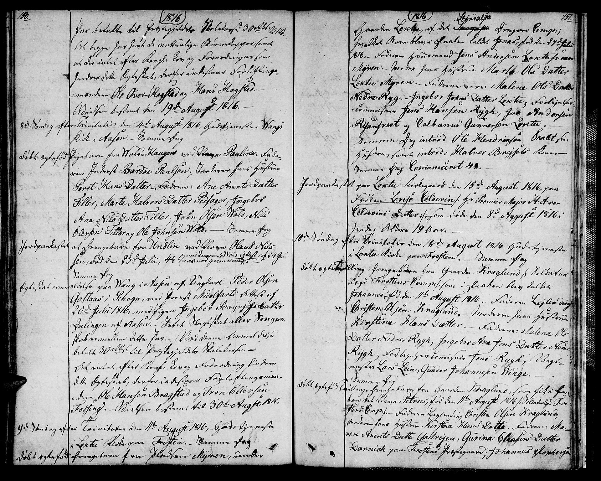 Ministerialprotokoller, klokkerbøker og fødselsregistre - Nord-Trøndelag, SAT/A-1458/713/L0111: Parish register (official) no. 713A03, 1812-1816, p. 150-151