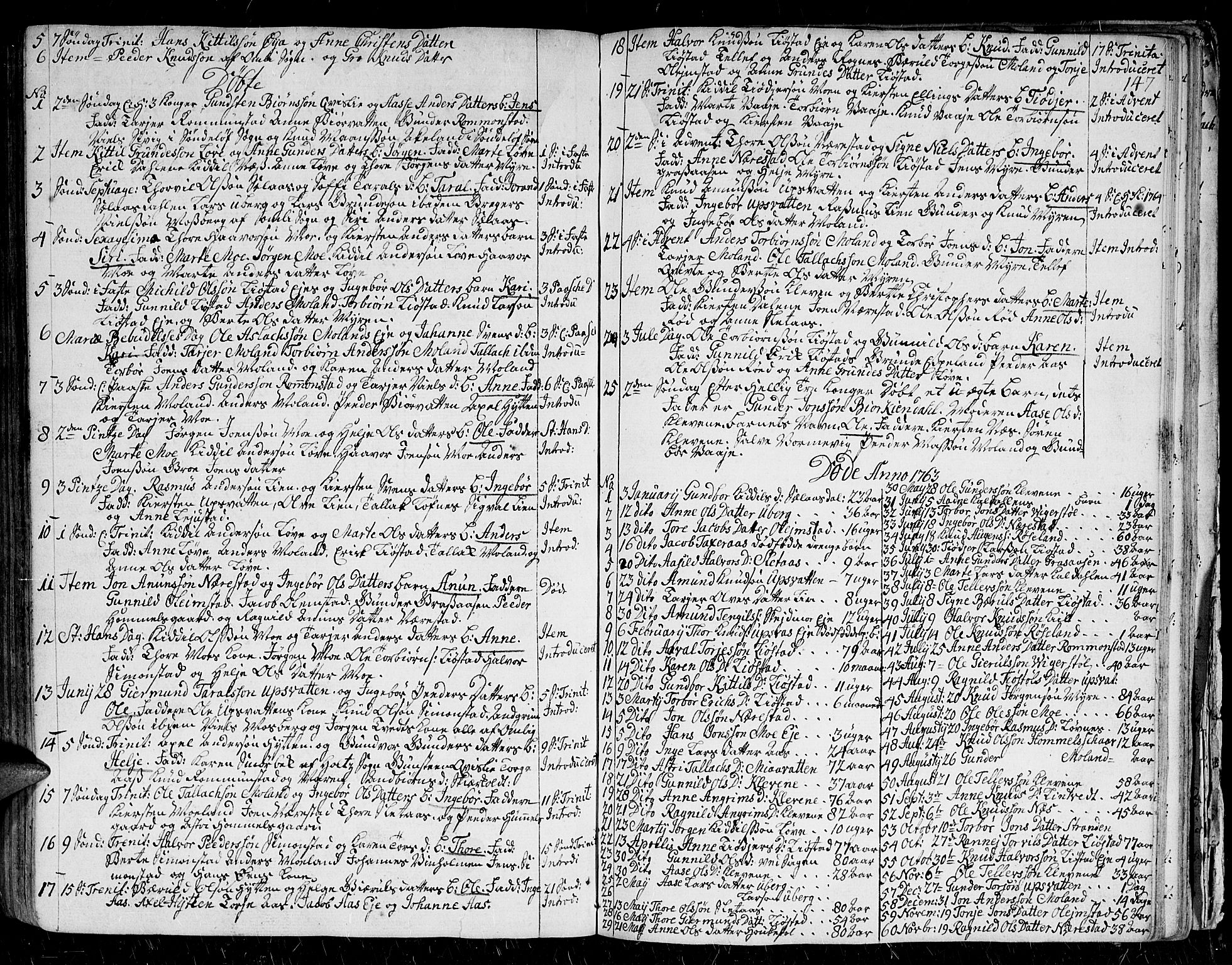 Gjerstad sokneprestkontor, AV/SAK-1111-0014/F/Fa/Faa/L0002: Parish register (official) no. A 2, 1717-1779, p. 147