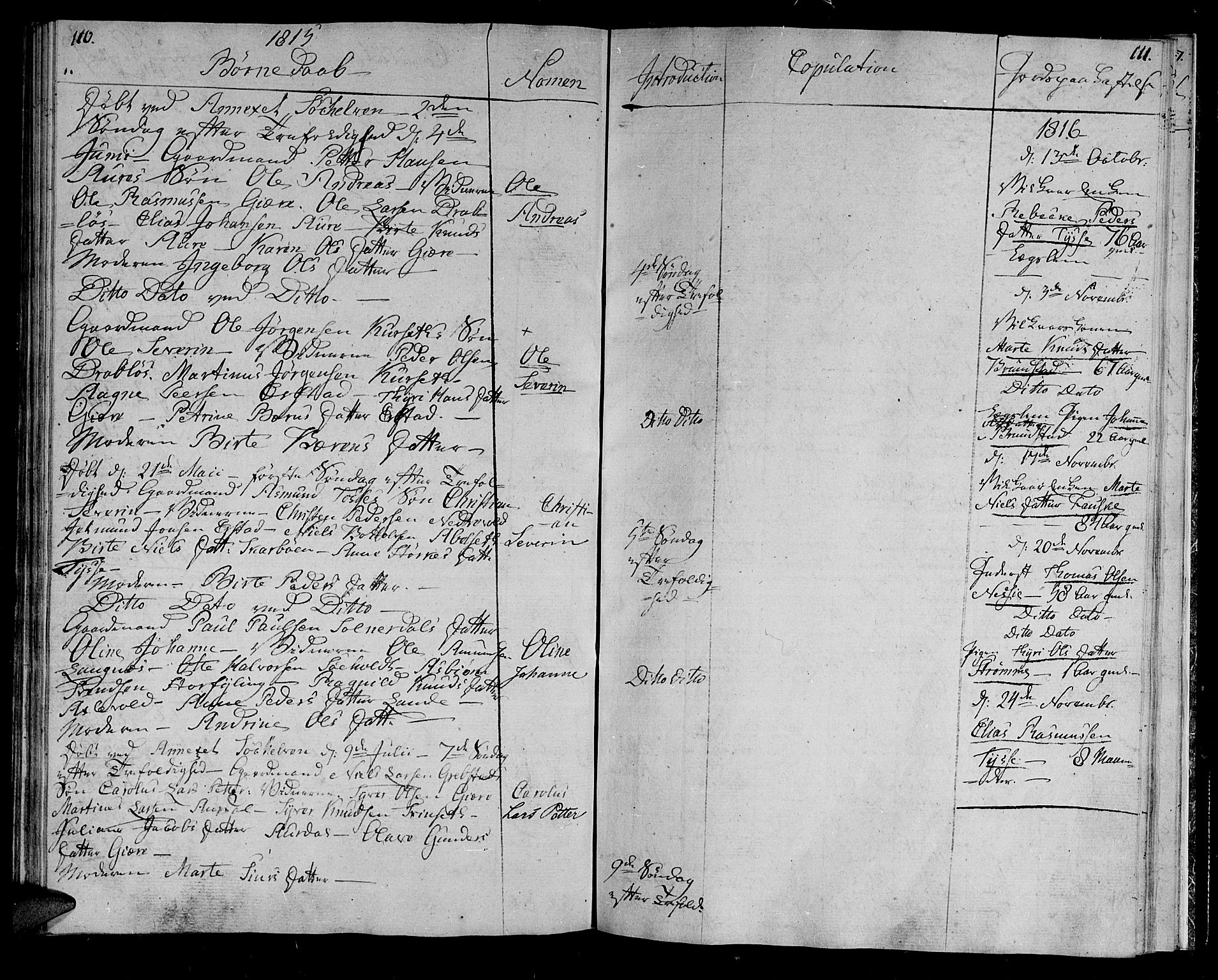 Ministerialprotokoller, klokkerbøker og fødselsregistre - Møre og Romsdal, AV/SAT-A-1454/522/L0309: Parish register (official) no. 522A04, 1810-1816, p. 110-111