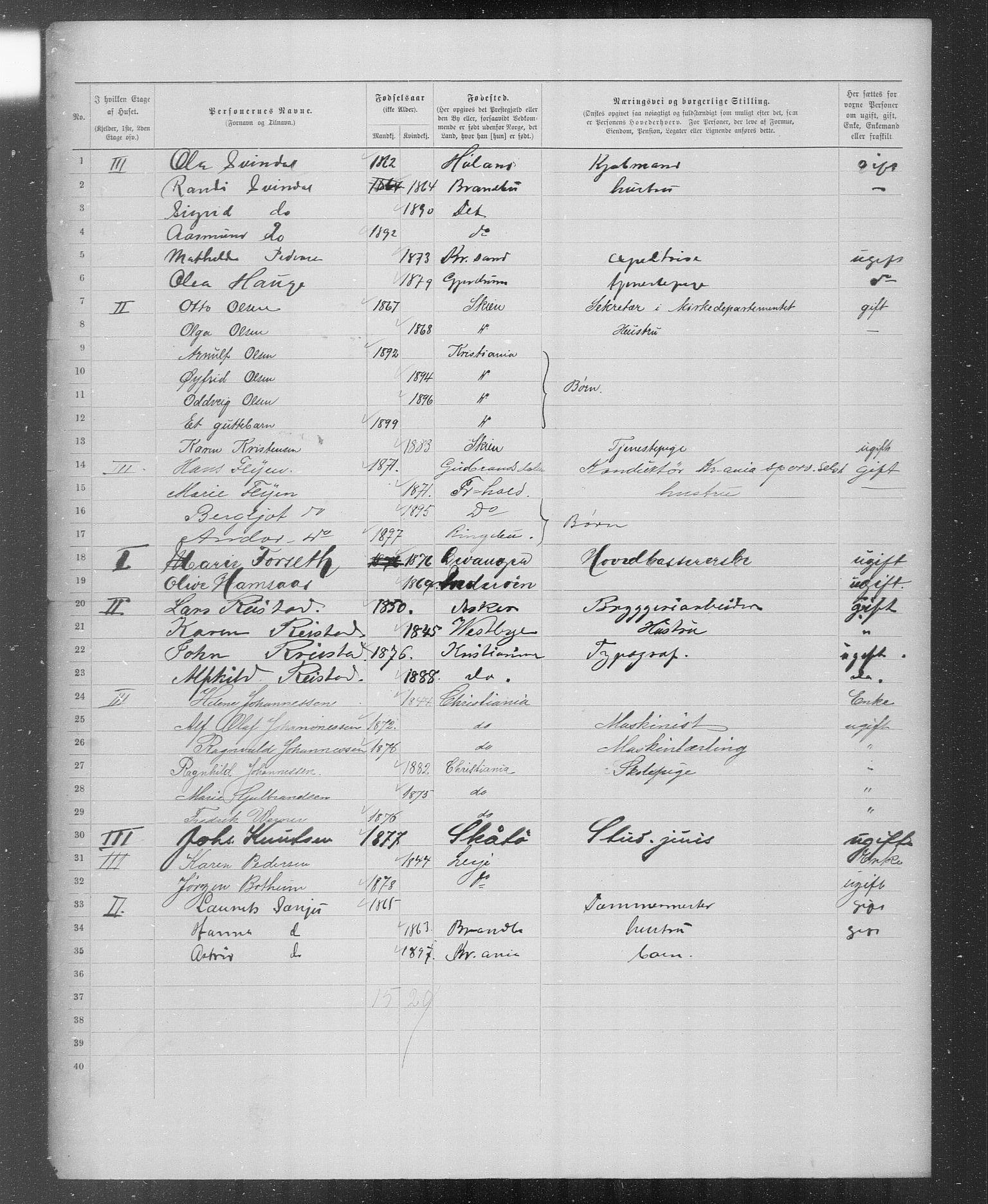 OBA, Municipal Census 1899 for Kristiania, 1899, p. 3002