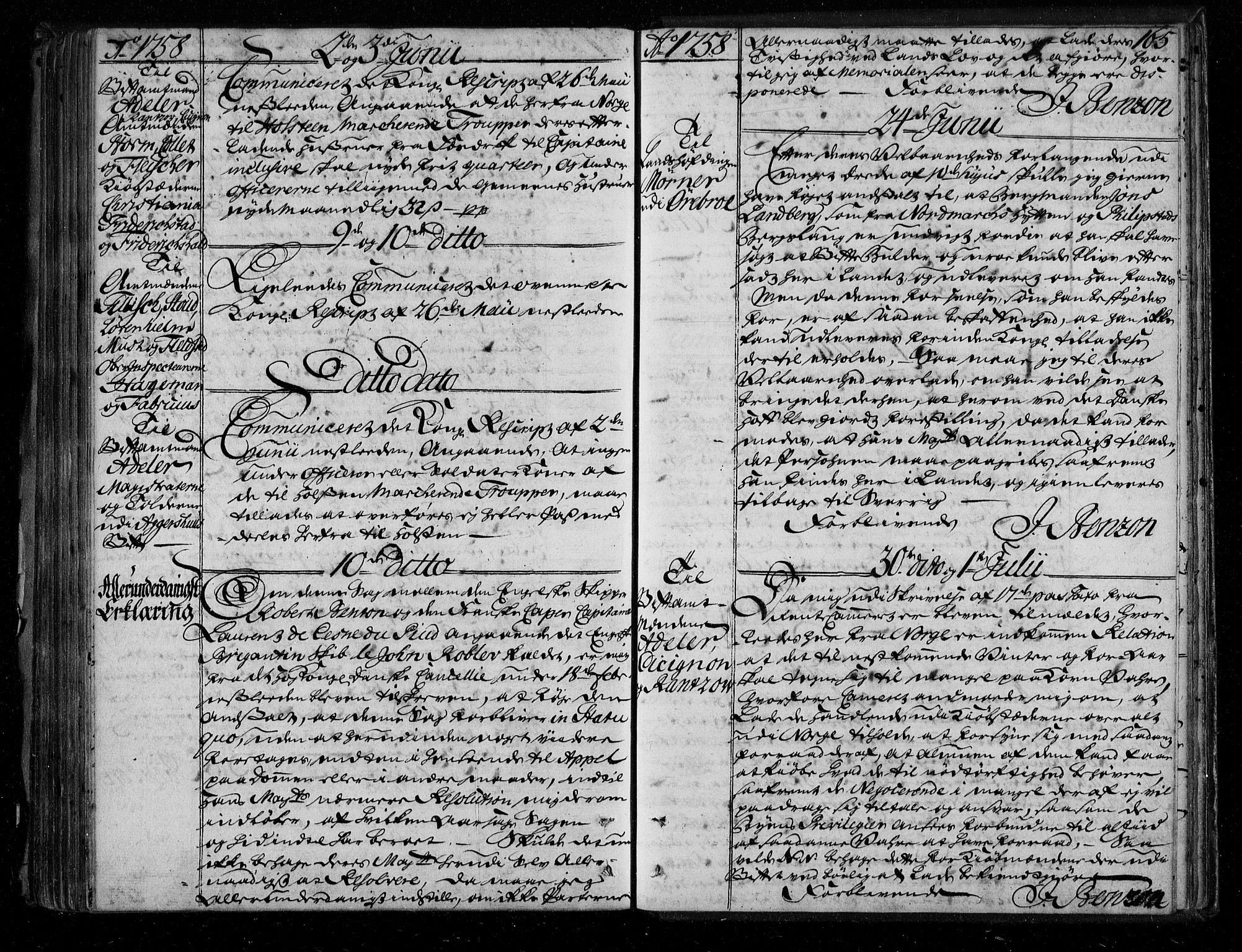 Stattholderembetet 1572-1771, AV/RA-EA-2870/Bf/L0002: Stattholderprotokoll (allmenn kopibok), 1753-1758, p. 164b-165a