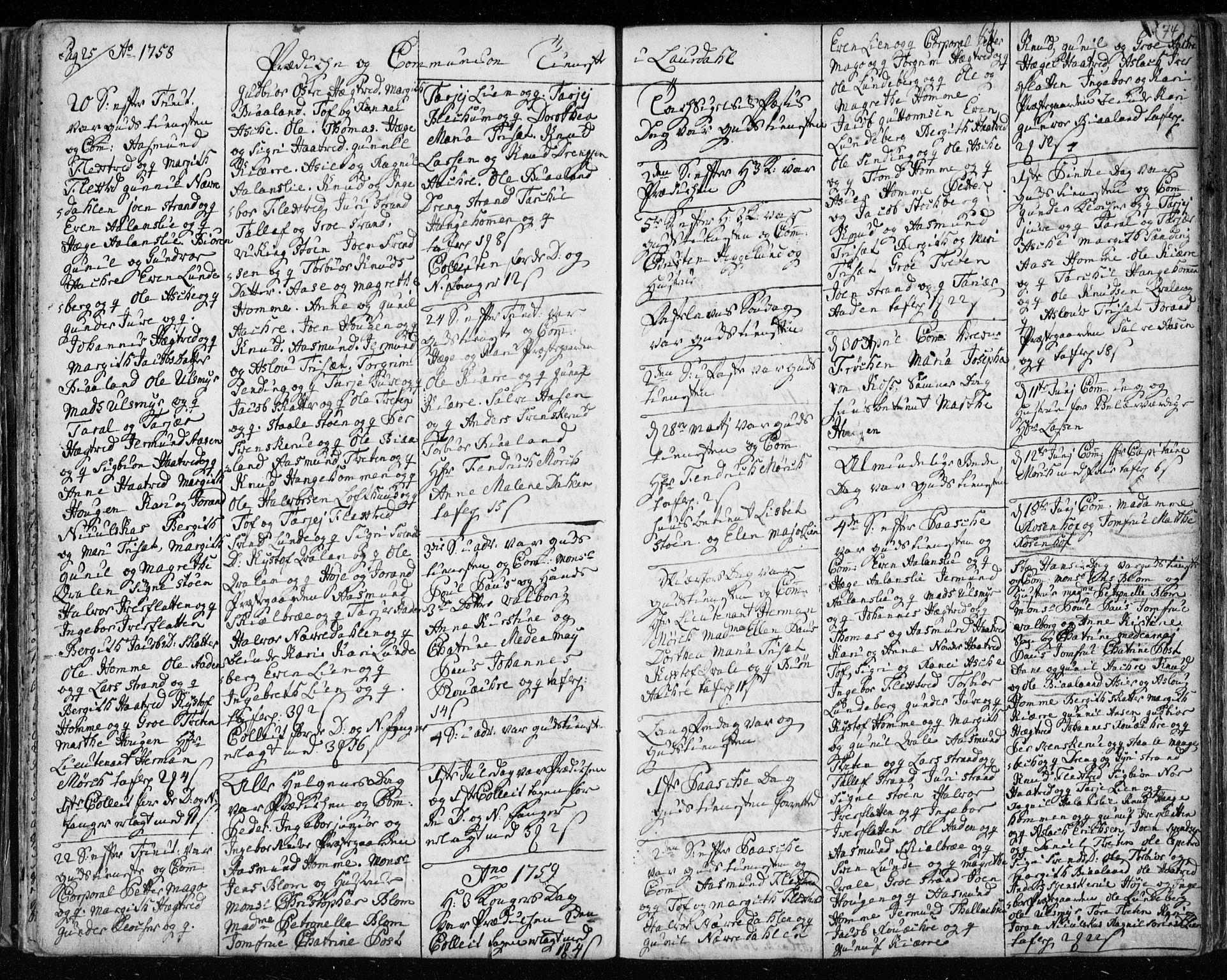 Lårdal kirkebøker, SAKO/A-284/F/Fa/L0003: Parish register (official) no. I 3, 1754-1790, p. 74