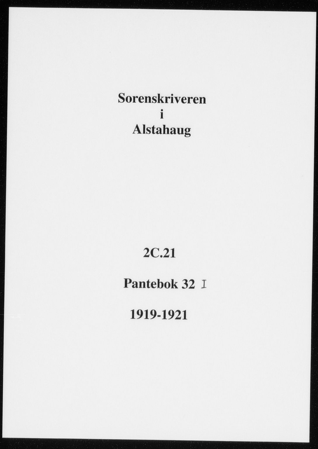 Søndre Helgeland sorenskriveri, SAT/A-4575/1/2/2C/L0021: Mortgage book no. 32I, 1919-1921