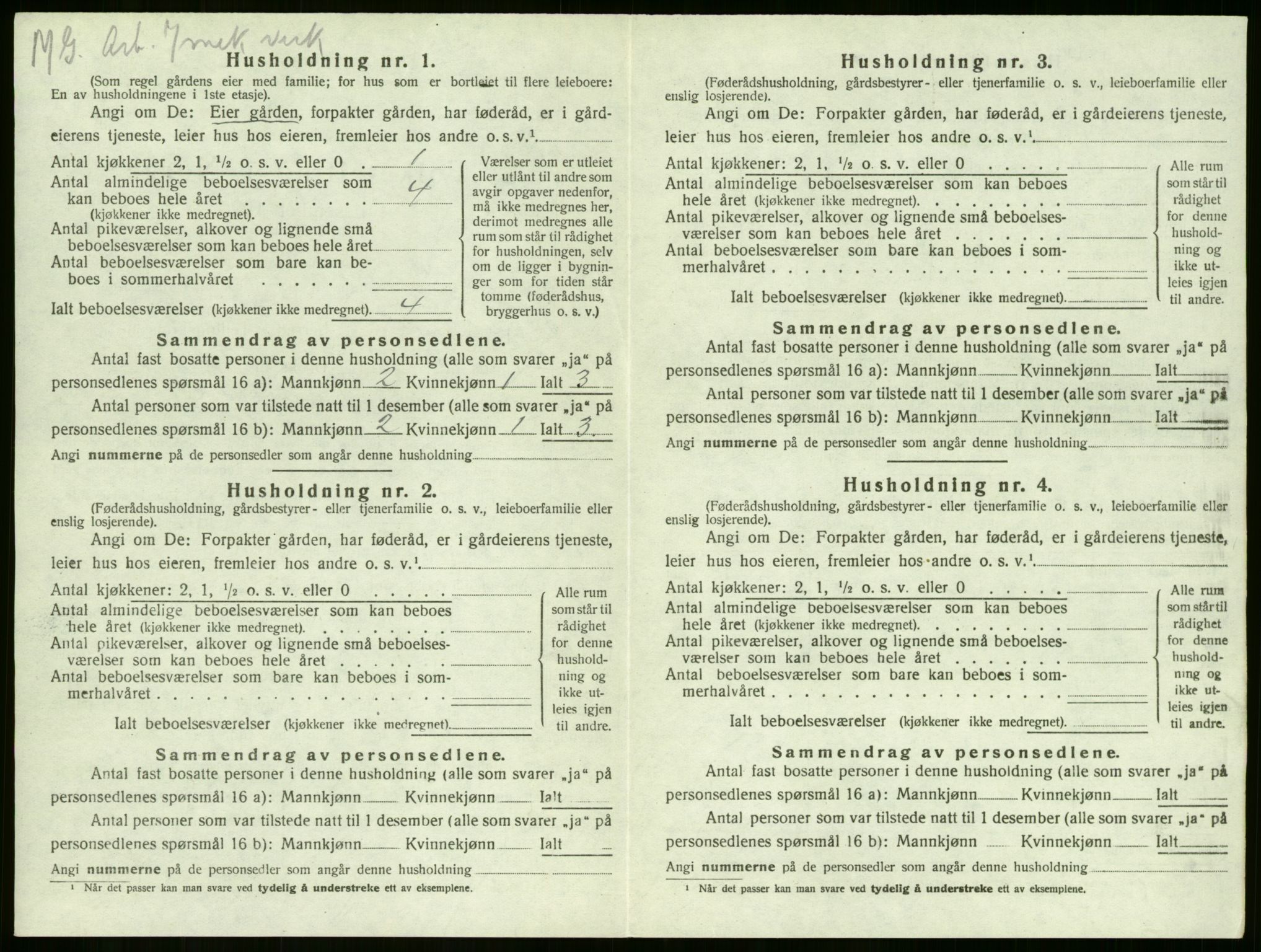 SAKO, 1920 census for Sandeherred, 1920, p. 1415