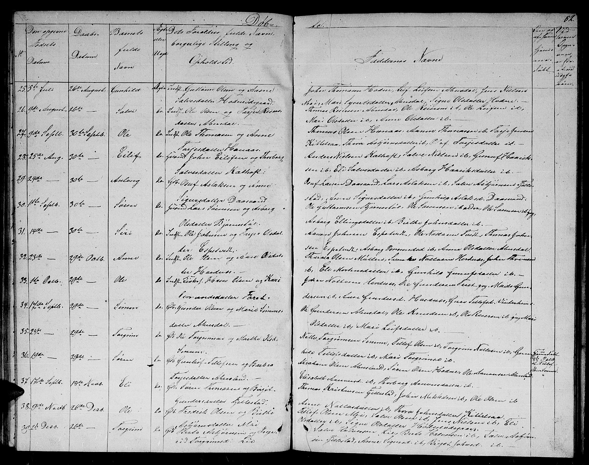 Evje sokneprestkontor, SAK/1111-0008/F/Fb/Fbb/L0001: Parish register (copy) no. B 1, 1849-1878, p. 52