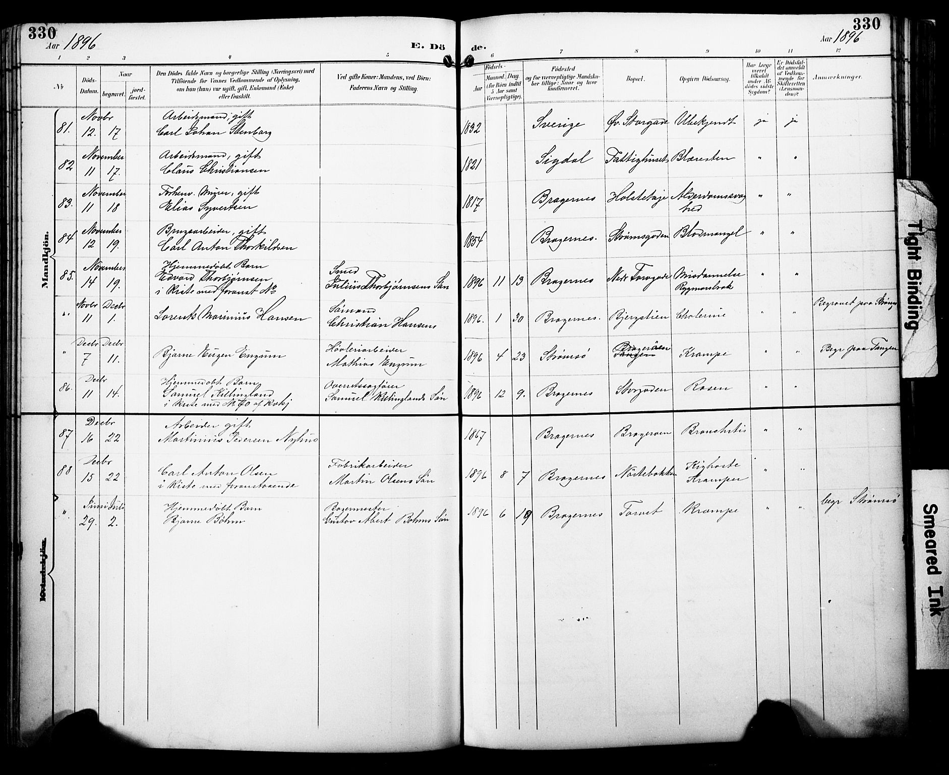 Bragernes kirkebøker, AV/SAKO-A-6/F/Fb/L0008: Parish register (official) no. II 8, 1894-1902, p. 330