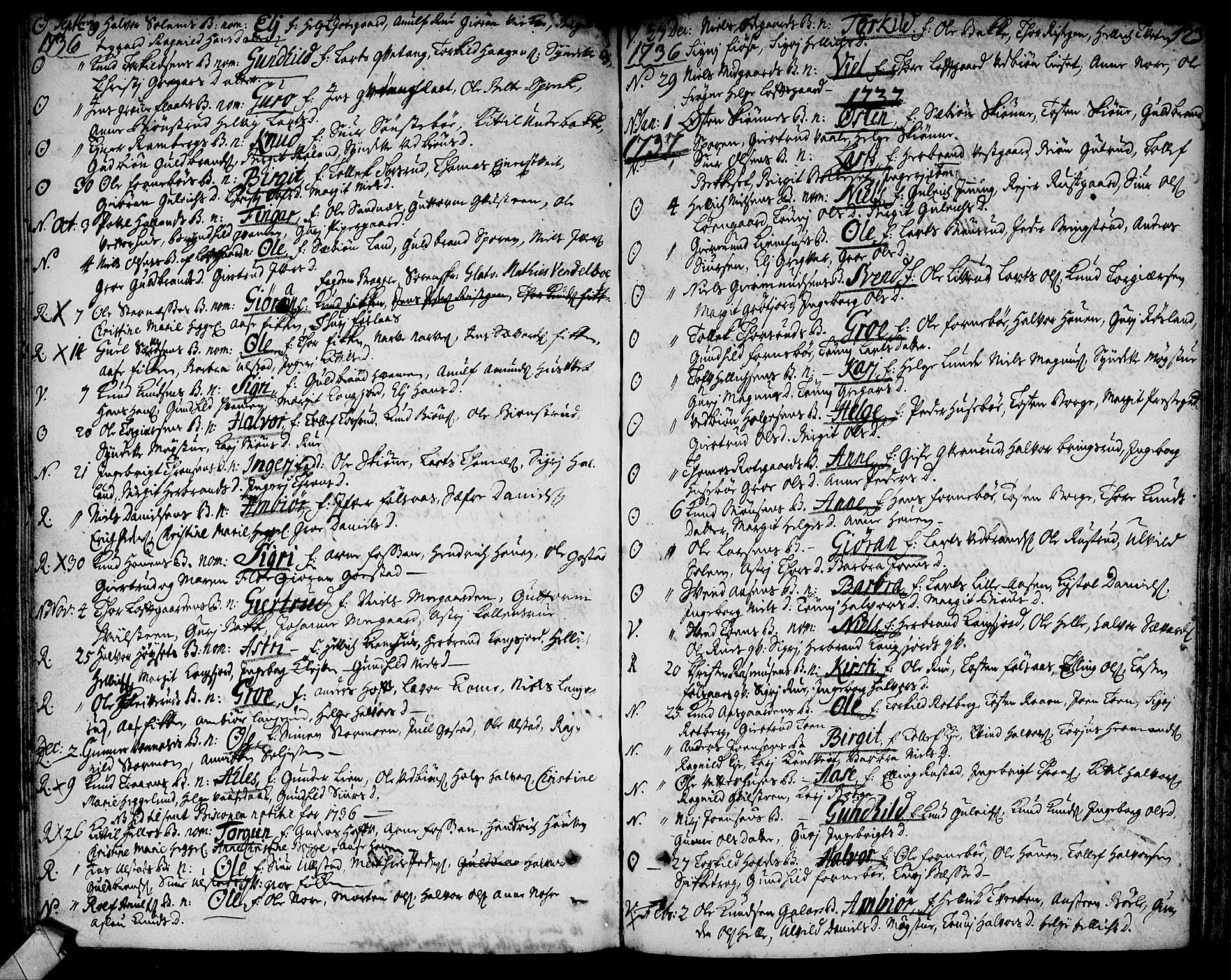 Rollag kirkebøker, AV/SAKO-A-240/F/Fa/L0002: Parish register (official) no. I 2, 1714-1742, p. 123