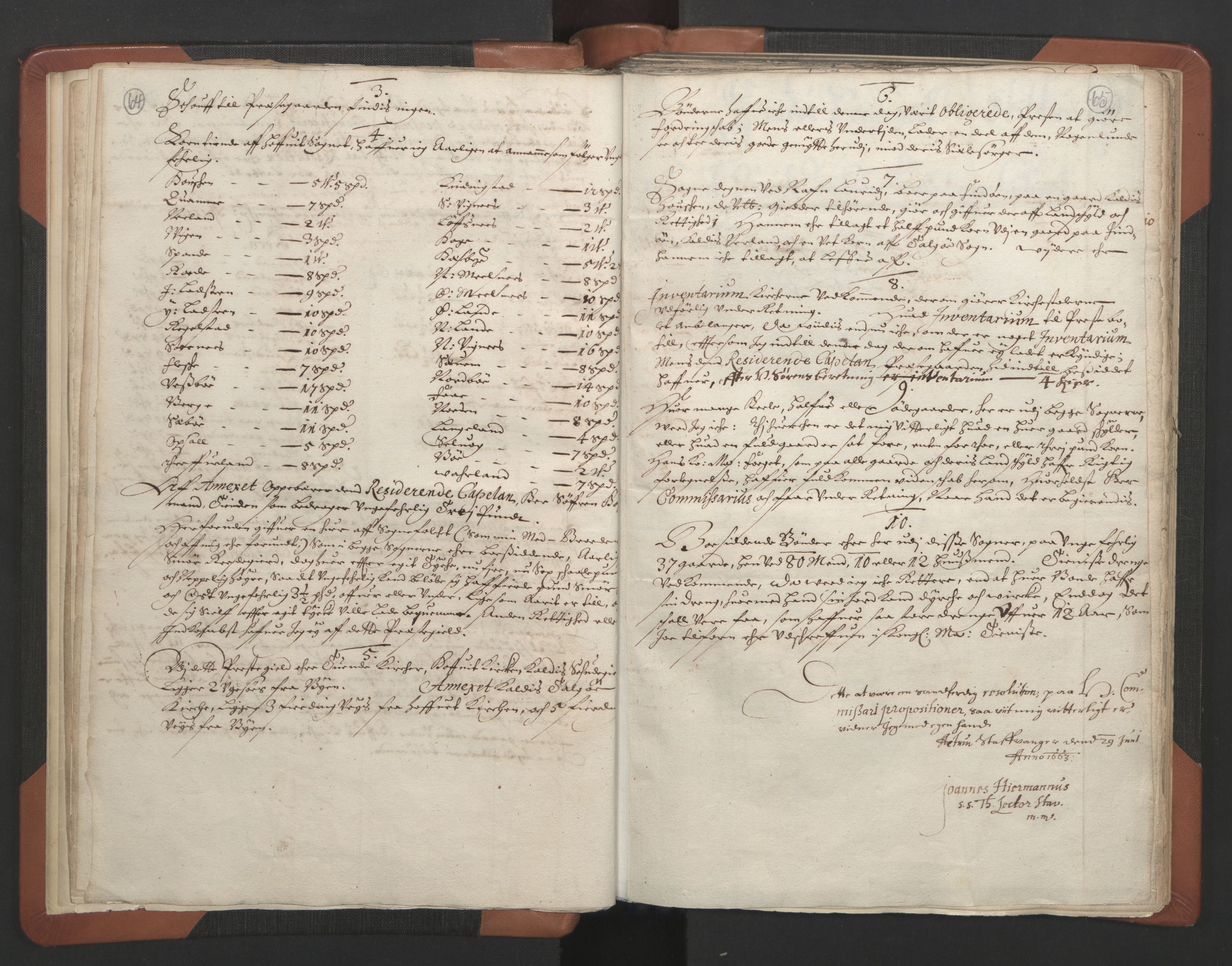 RA, Vicar's Census 1664-1666, no. 18: Stavanger deanery and Karmsund deanery, 1664-1666, p. 64-65