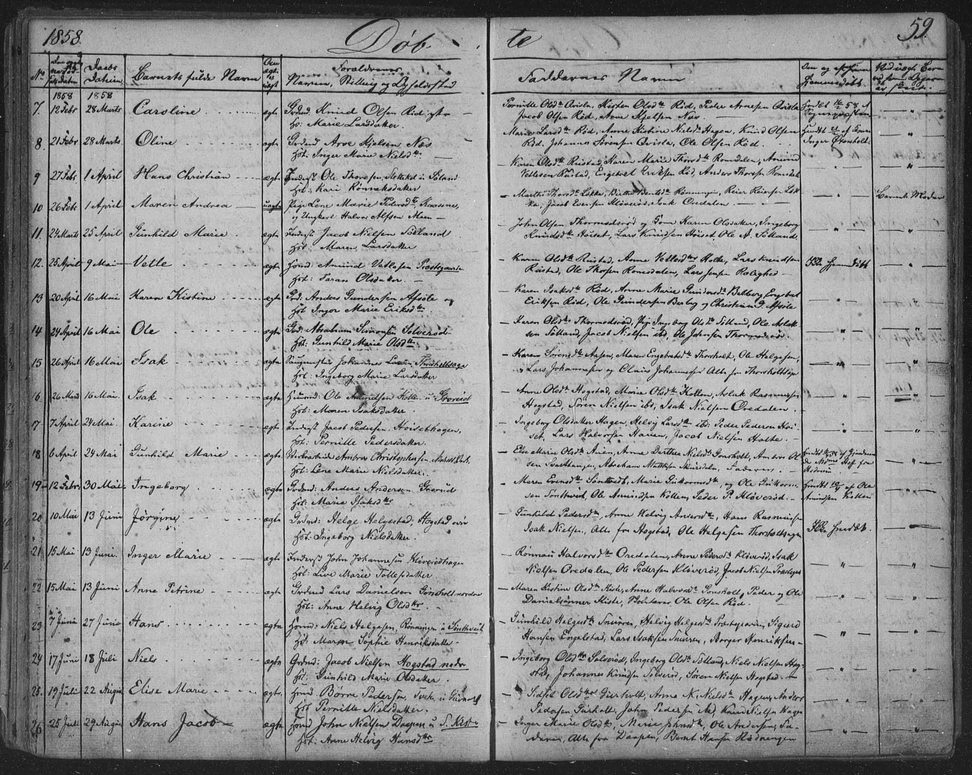 Siljan kirkebøker, SAKO/A-300/F/Fa/L0001: Parish register (official) no. 1, 1831-1870, p. 59