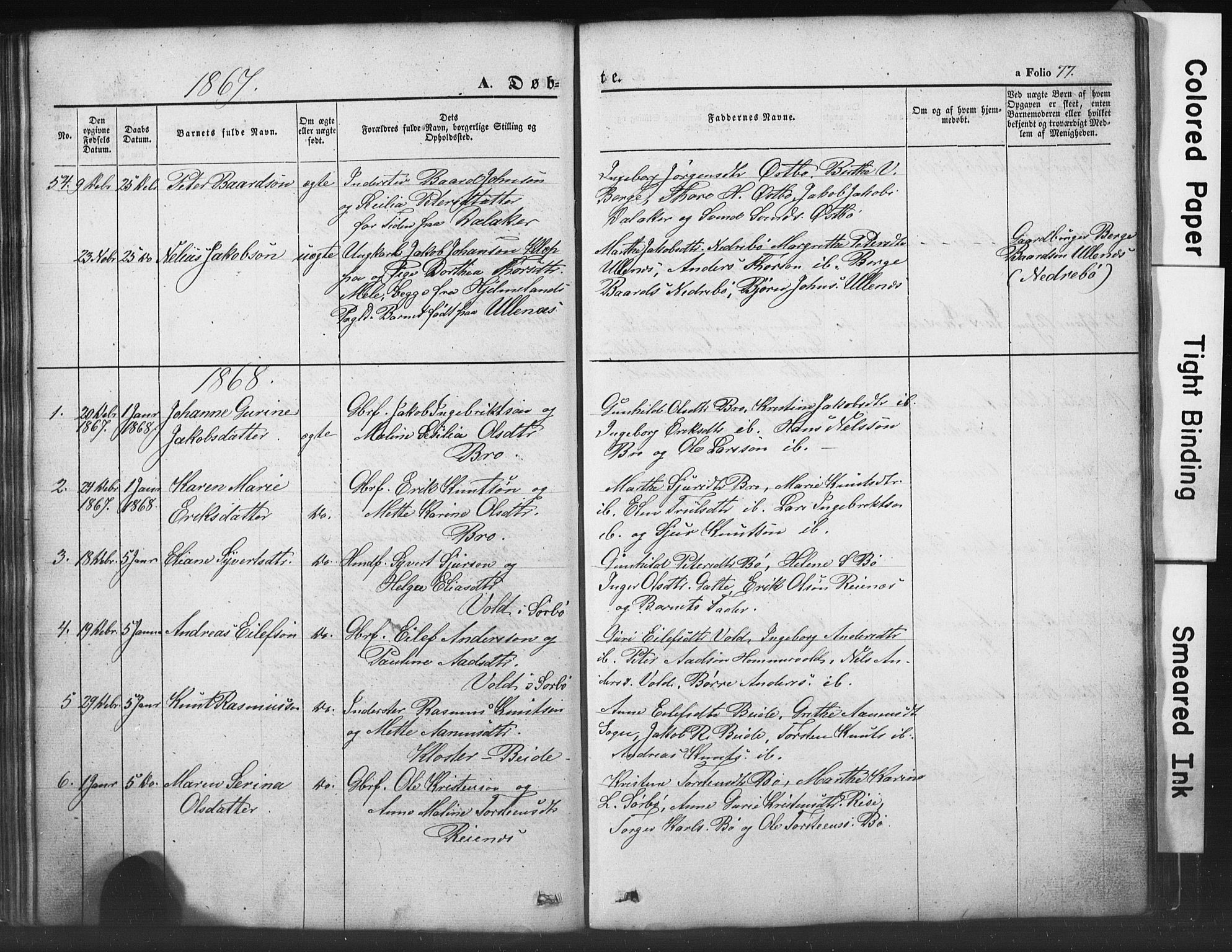 Rennesøy sokneprestkontor, SAST/A -101827/H/Ha/Hab/L0002: Parish register (copy) no. B 2, 1852-1880, p. 77