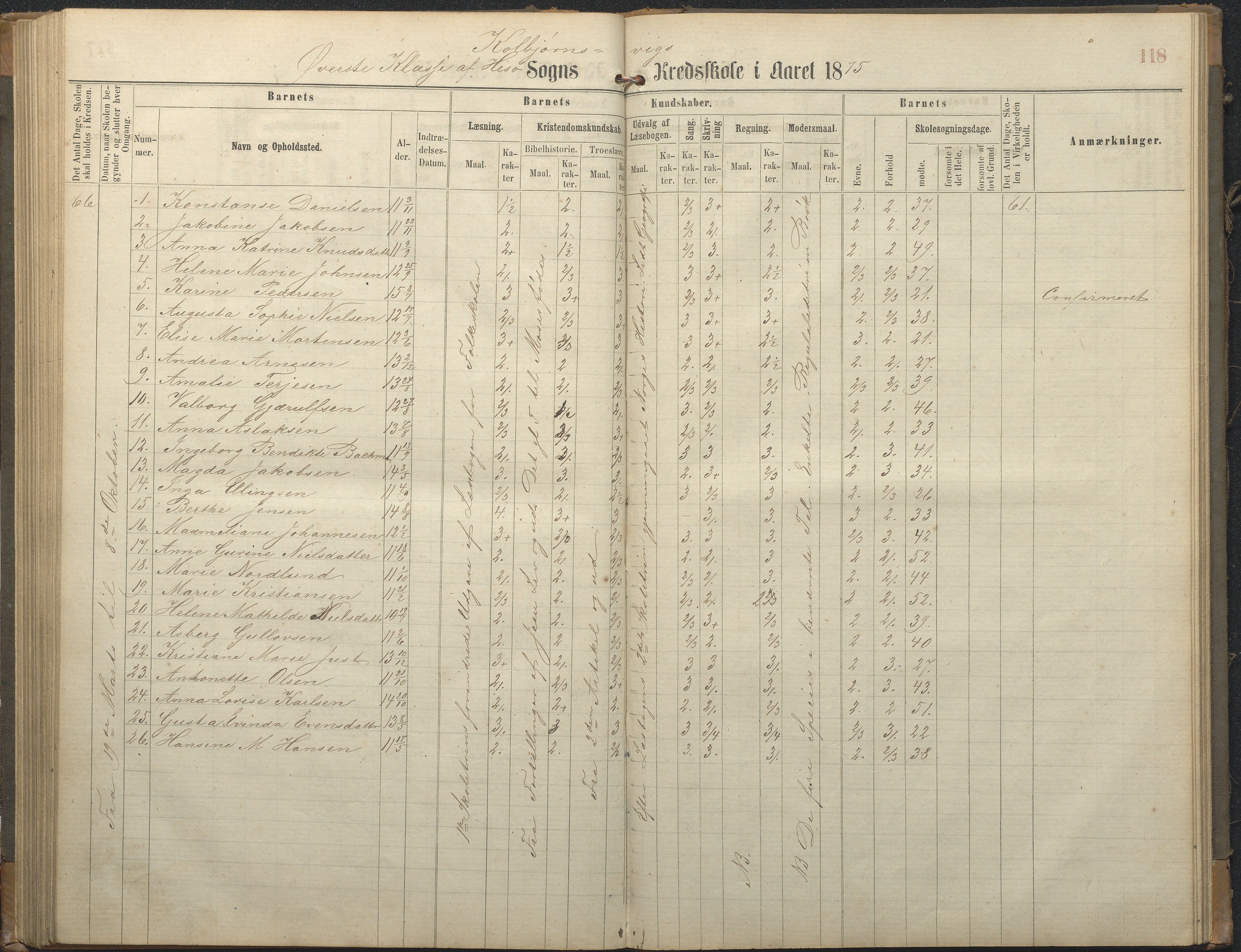 Hisøy kommune frem til 1991, AAKS/KA0922-PK/32/L0006: Skoleprotokoll, 1863-1887, p. 118