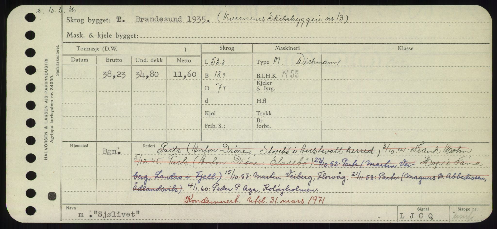 Sjøfartsdirektoratet med forløpere, Skipsmålingen, AV/RA-S-1627/H/Hd/L0033: Fartøy, Sevi-Sjø, p. 403