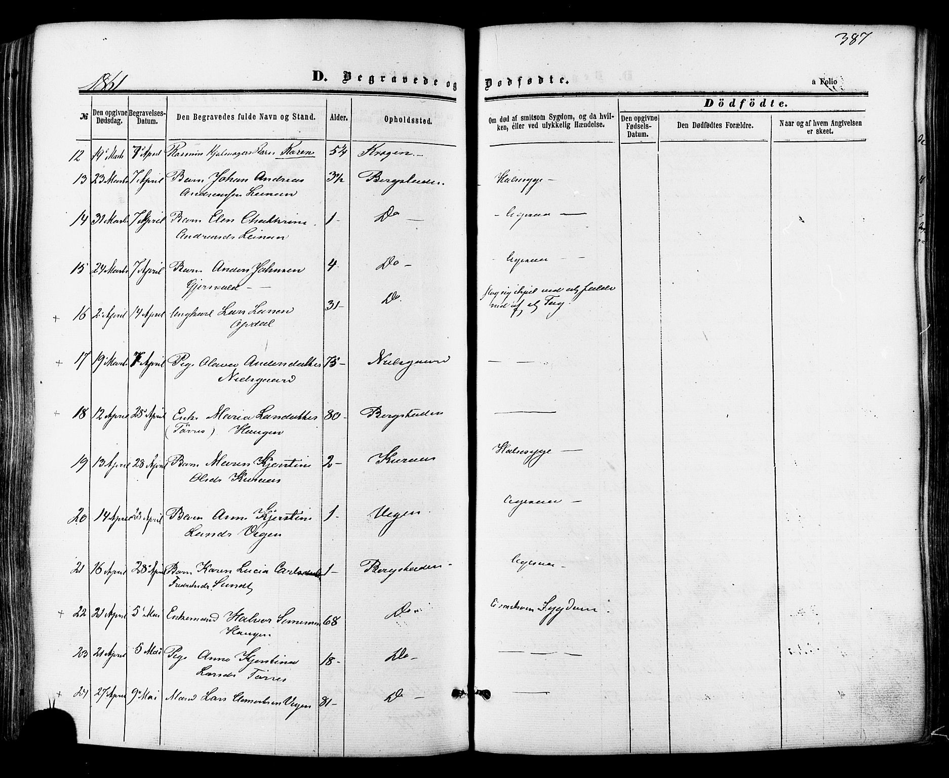 Ministerialprotokoller, klokkerbøker og fødselsregistre - Sør-Trøndelag, SAT/A-1456/681/L0932: Parish register (official) no. 681A10, 1860-1878, p. 387