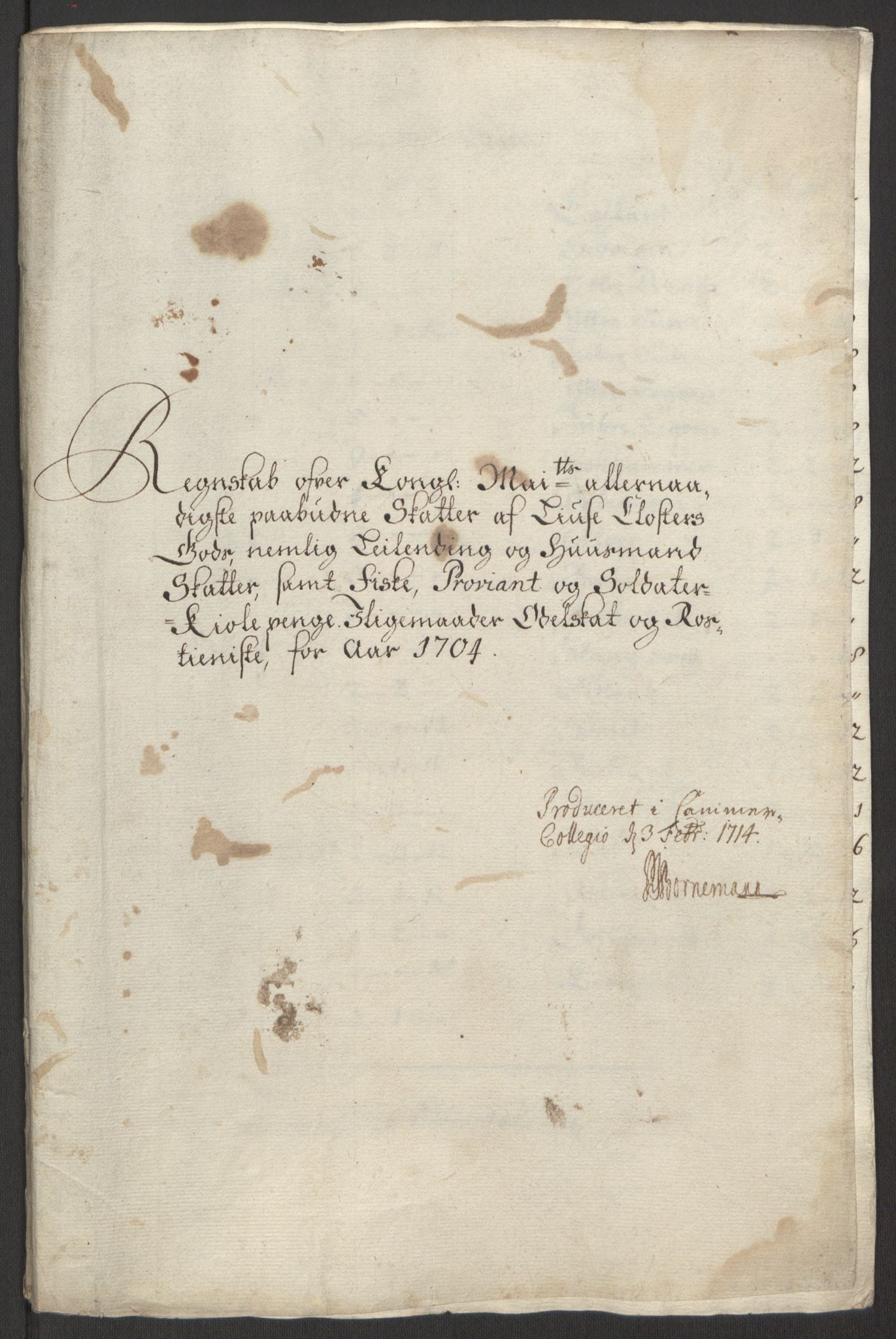 Rentekammeret inntil 1814, Reviderte regnskaper, Fogderegnskap, RA/EA-4092/R50/L3159: Fogderegnskap Lyse kloster, 1691-1709, p. 196