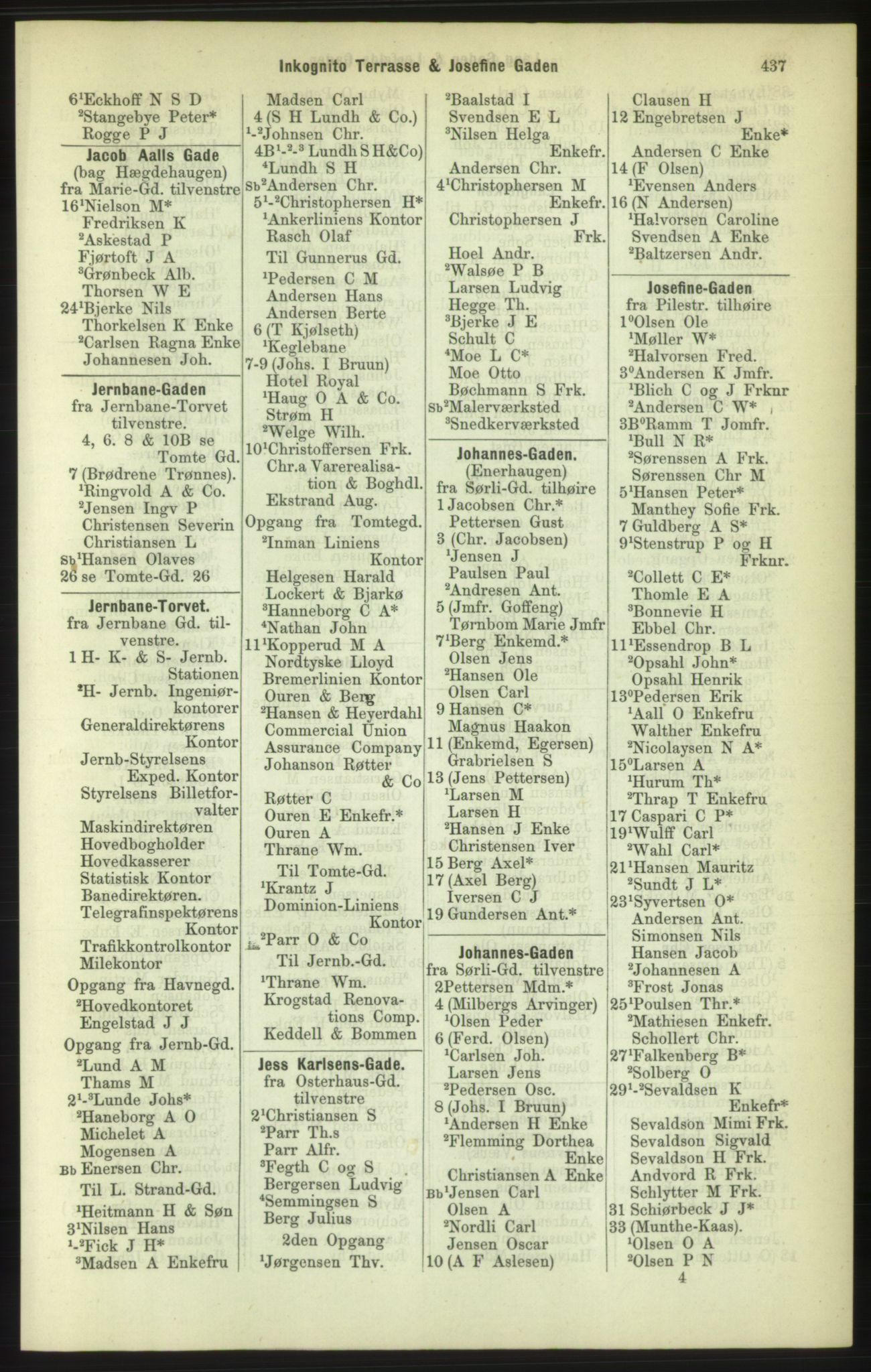 Kristiania/Oslo adressebok, PUBL/-, 1886, p. 437