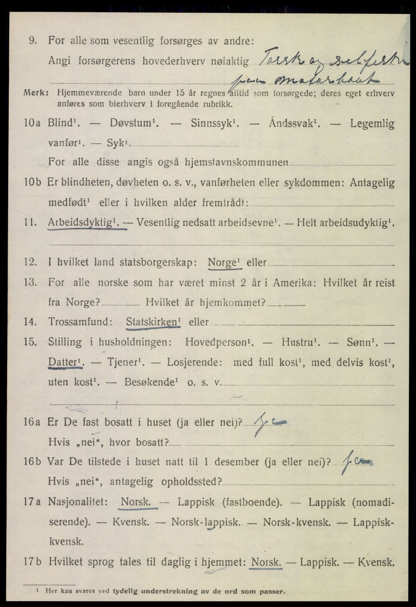 SAT, 1920 census for Meløy, 1920, p. 3728