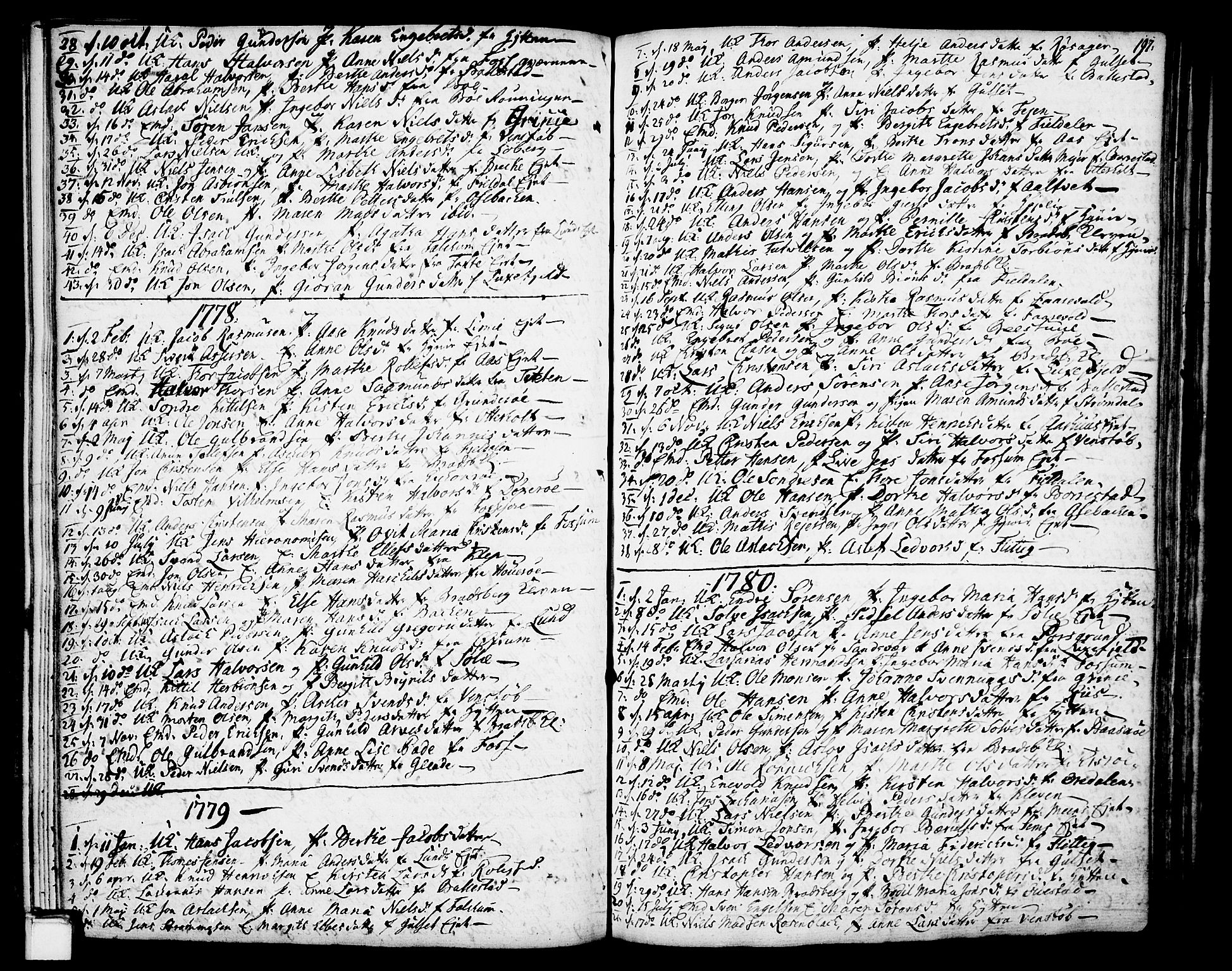 Gjerpen kirkebøker, SAKO/A-265/F/Fa/L0002: Parish register (official) no. I 2, 1747-1795, p. 197