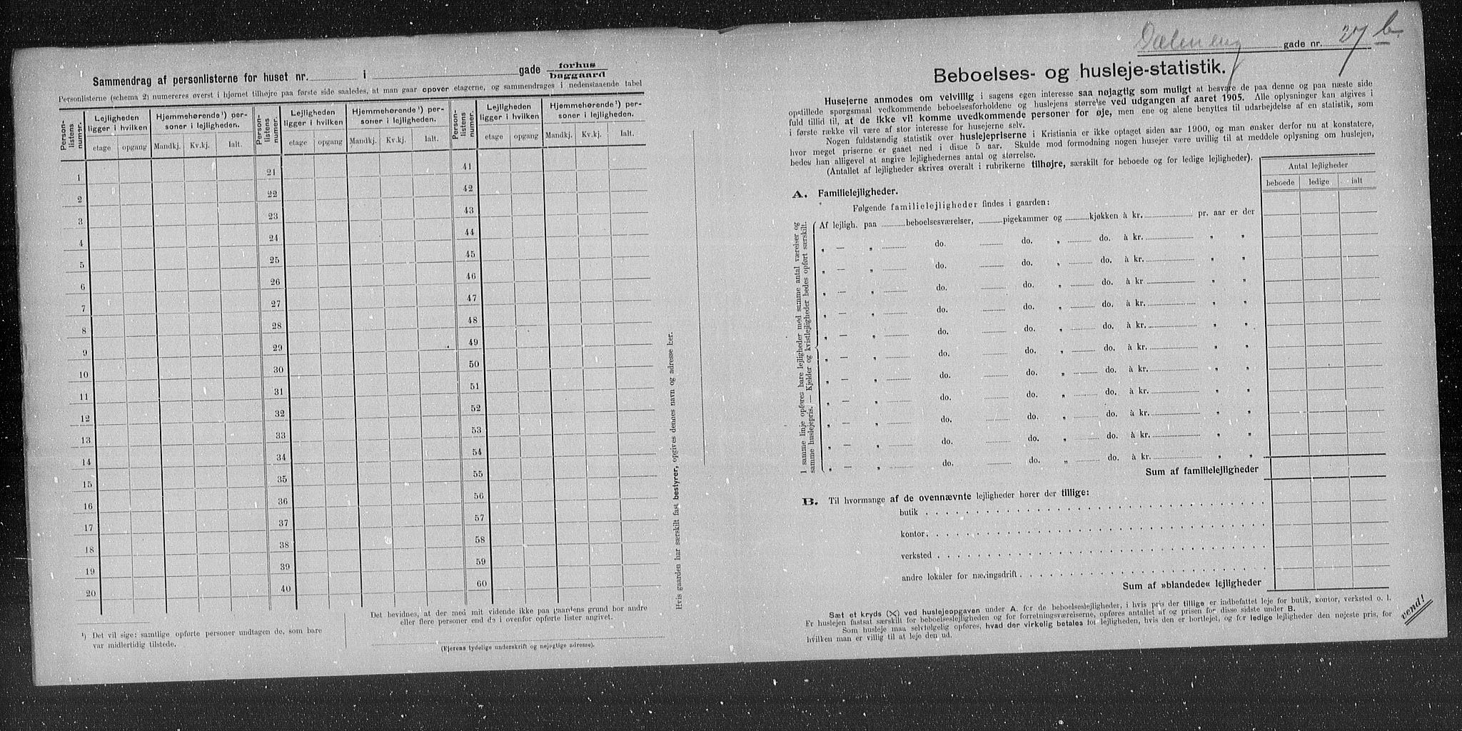 OBA, Municipal Census 1905 for Kristiania, 1905, p. 9172