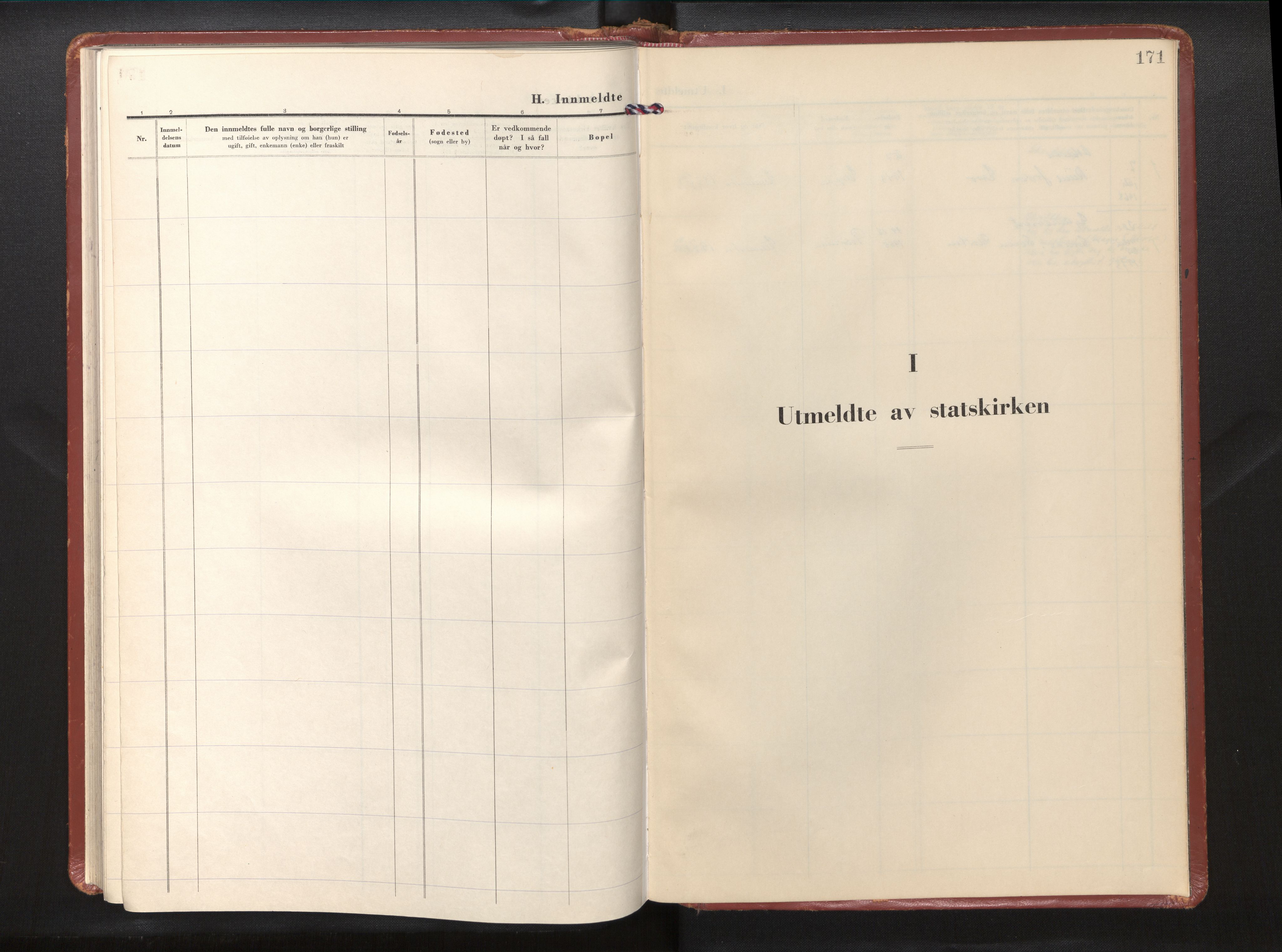 Gloppen sokneprestembete, SAB/A-80101/H/Haa/Haad/L0004: Parish register (official) no. D 4, 1951-1973, p. 170b-171a