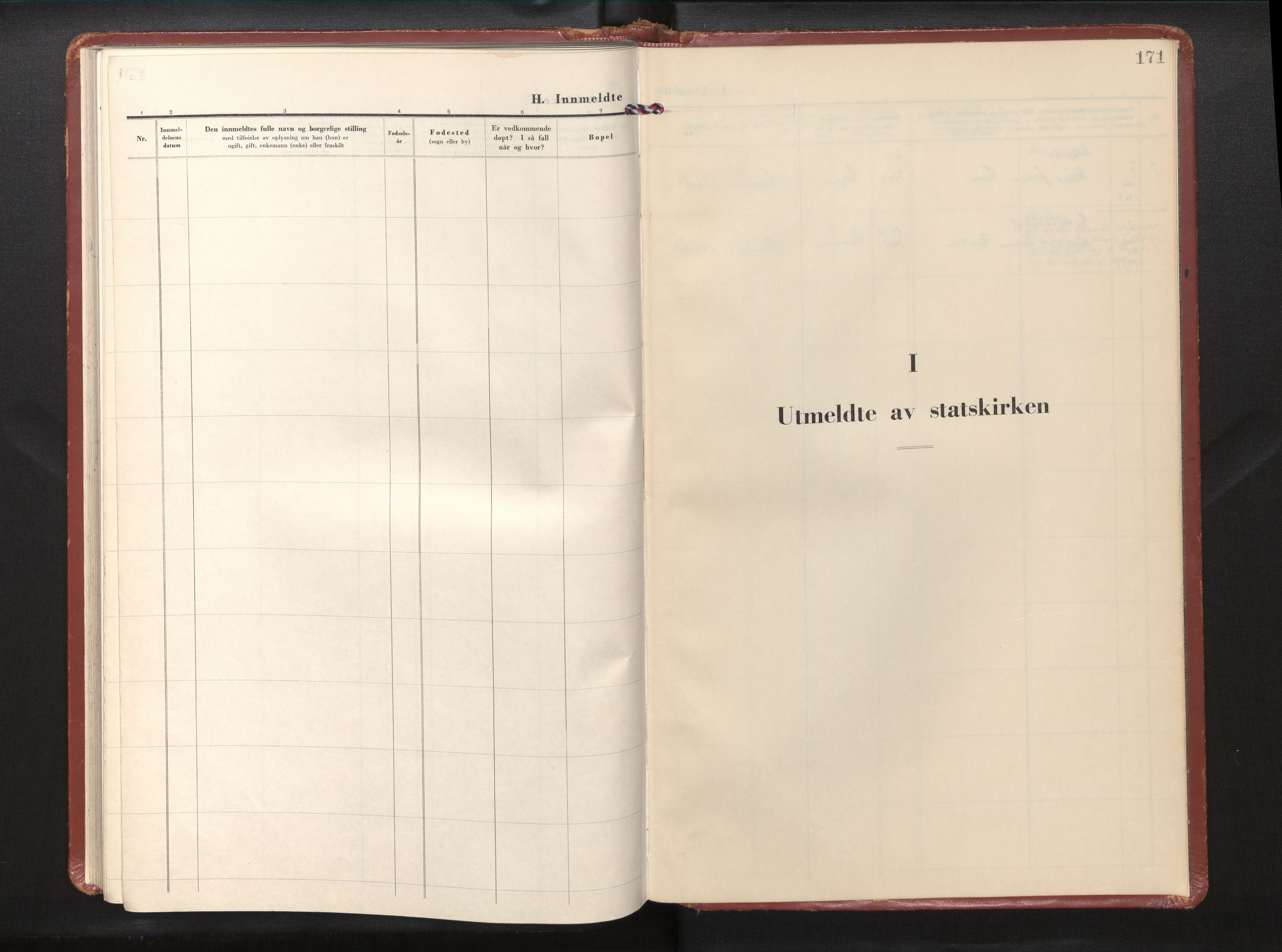Gloppen sokneprestembete, AV/SAB-A-80101/H/Haa/Haad/L0004: Parish register (official) no. D 4, 1951-1973, p. 170b-171a