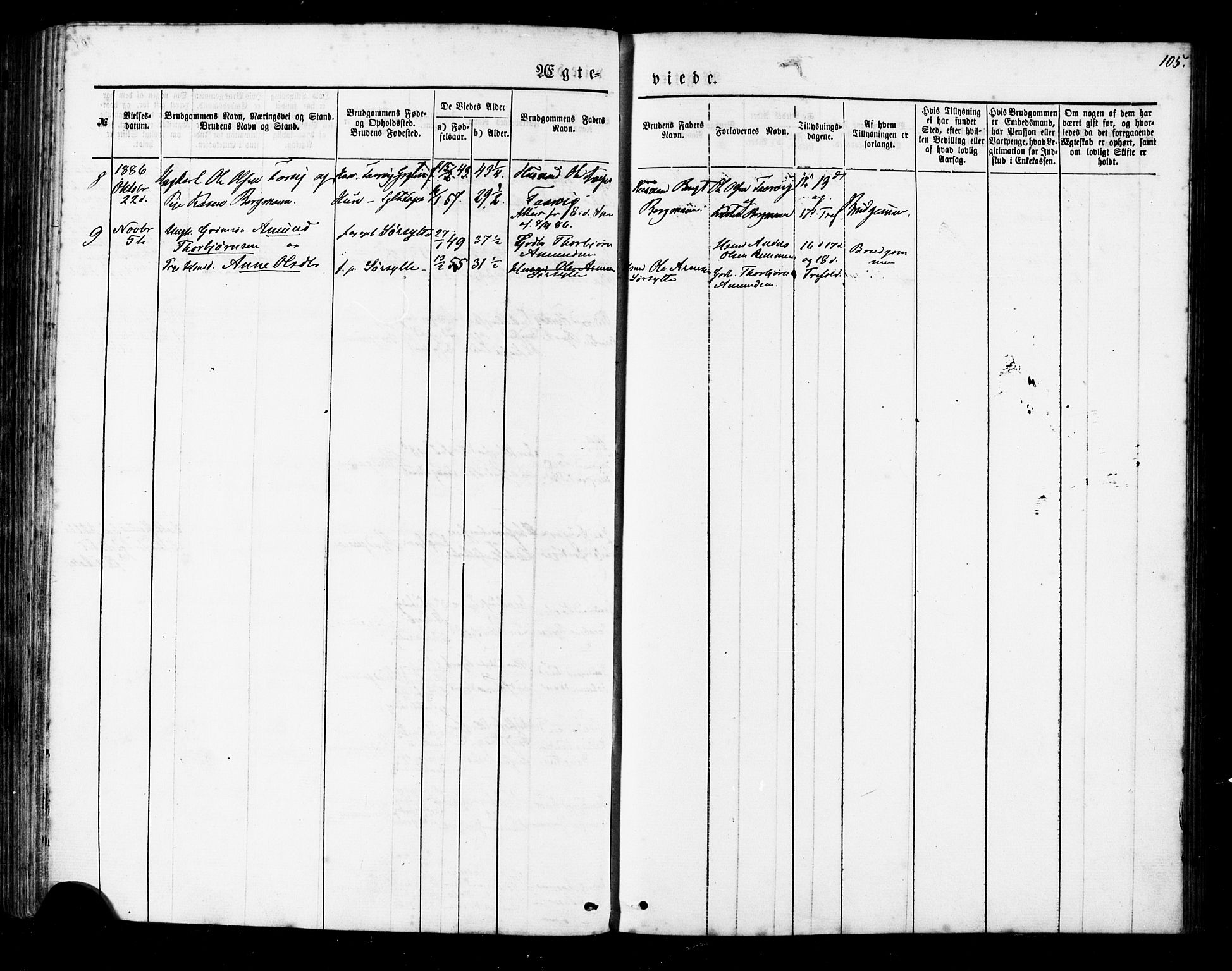 Ministerialprotokoller, klokkerbøker og fødselsregistre - Møre og Romsdal, SAT/A-1454/541/L0545: Parish register (official) no. 541A02, 1872-1886, p. 105