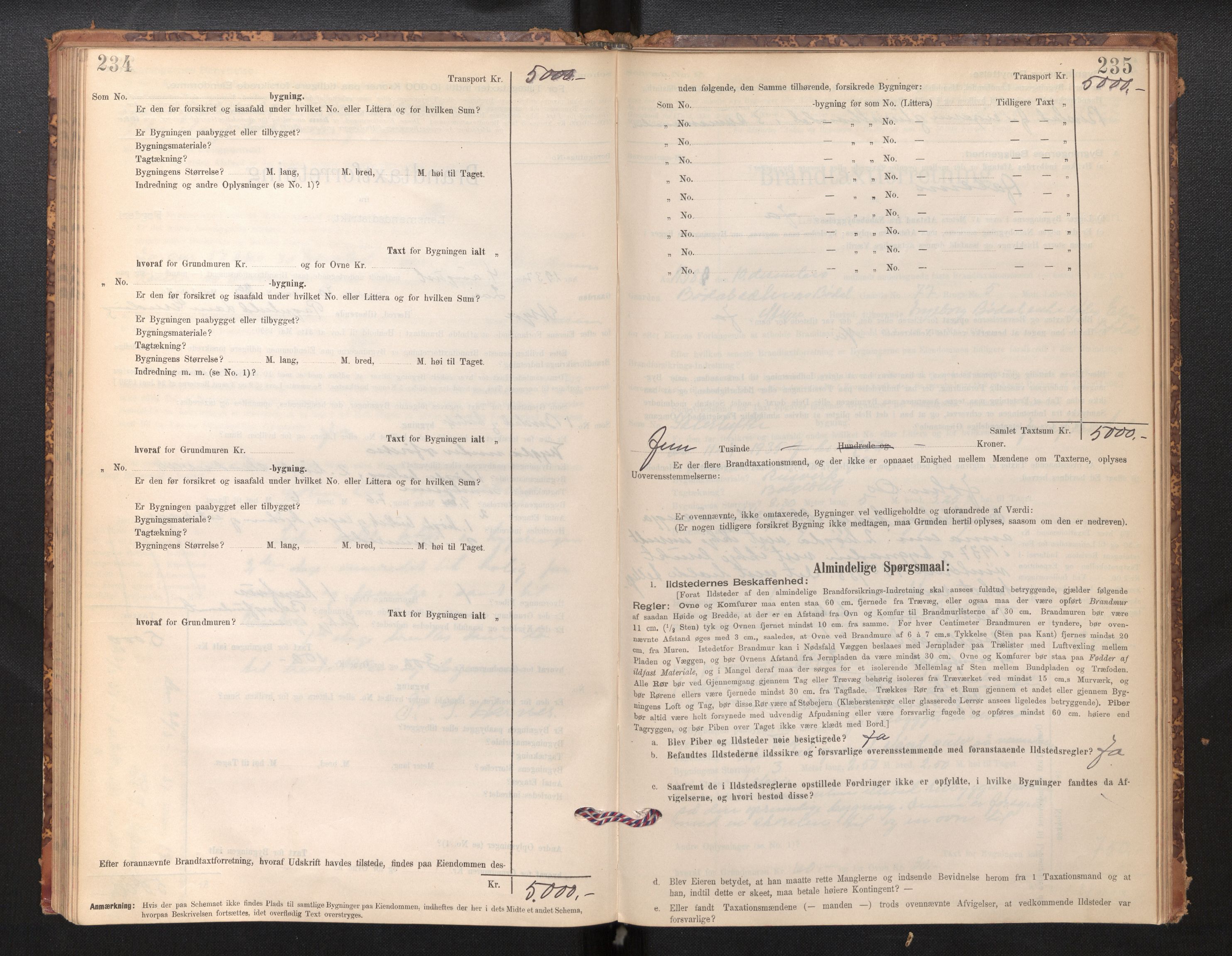 Lensmannen i Stryn og Innvik, SAB/A-30201/0012/L0002: Branntakstprotokoll, skjematakst, 1894-1942, p. 234-235