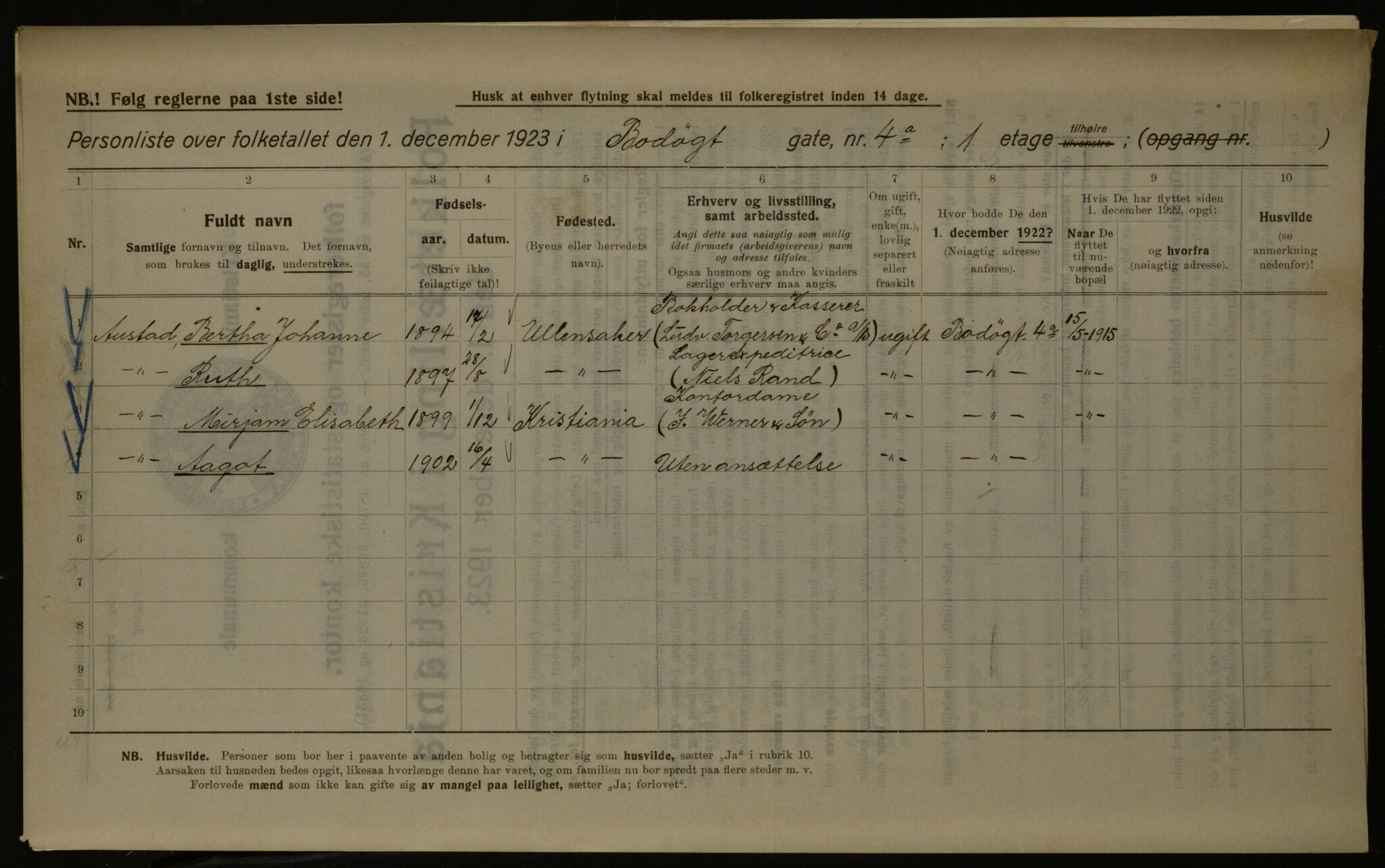 OBA, Municipal Census 1923 for Kristiania, 1923, p. 7759